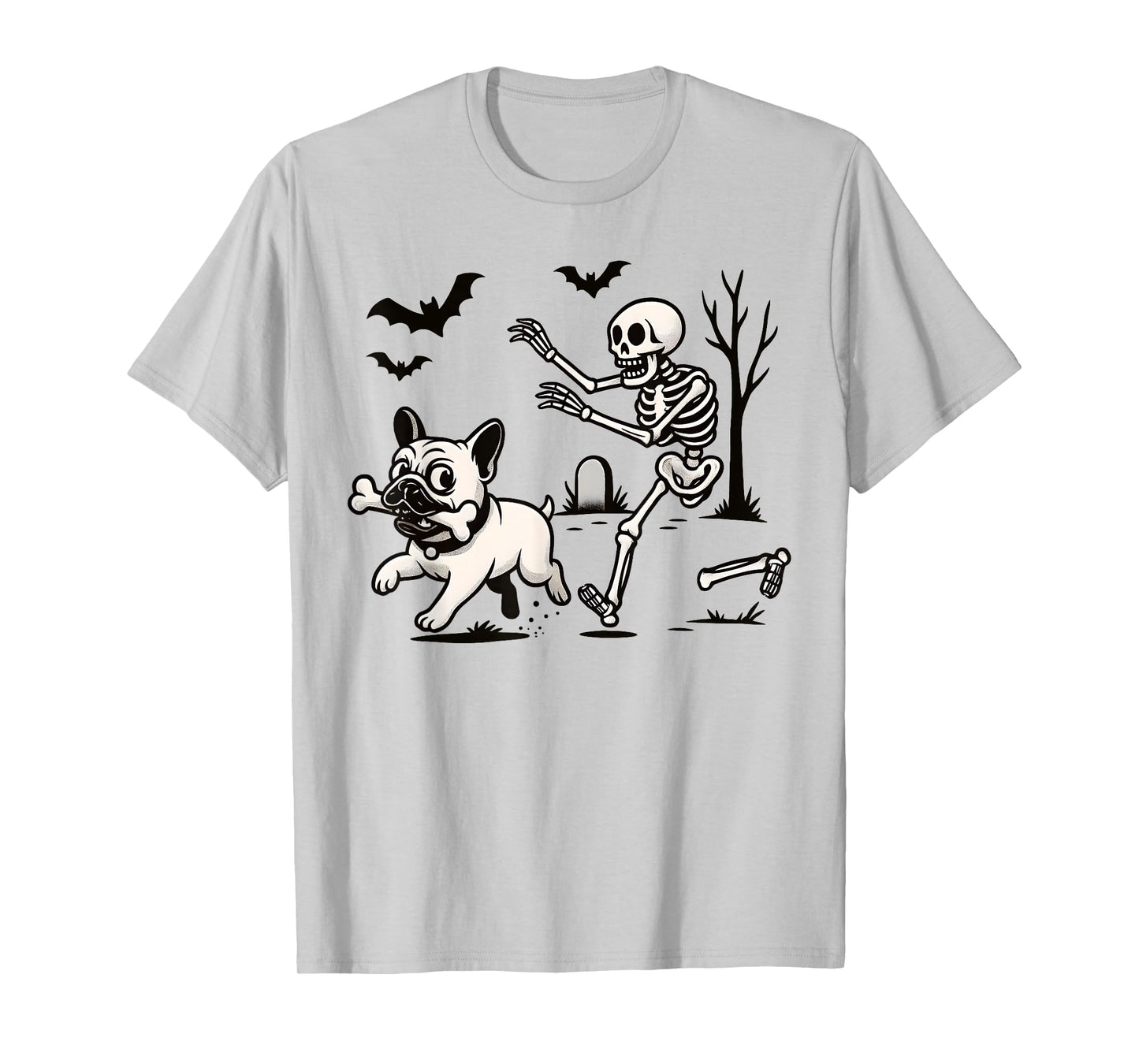 French Bulldog Dog Skeleton Bone Halloween, Bulldog Lovers T-Shirt