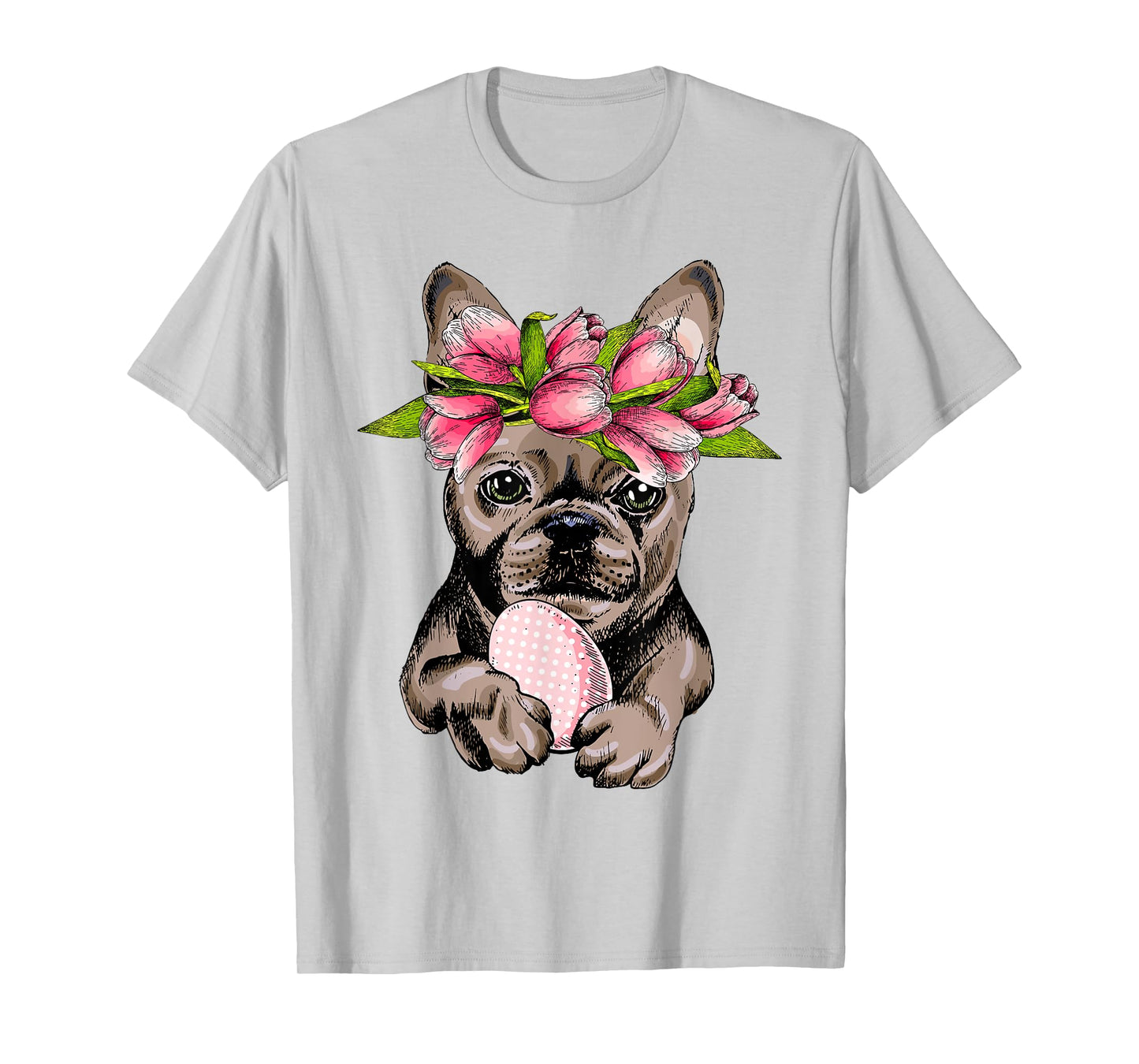 Bunny French Bulldog Dog Happy Easter Day Lover Egg Hunt Men Women Girls Kids T-Shirt