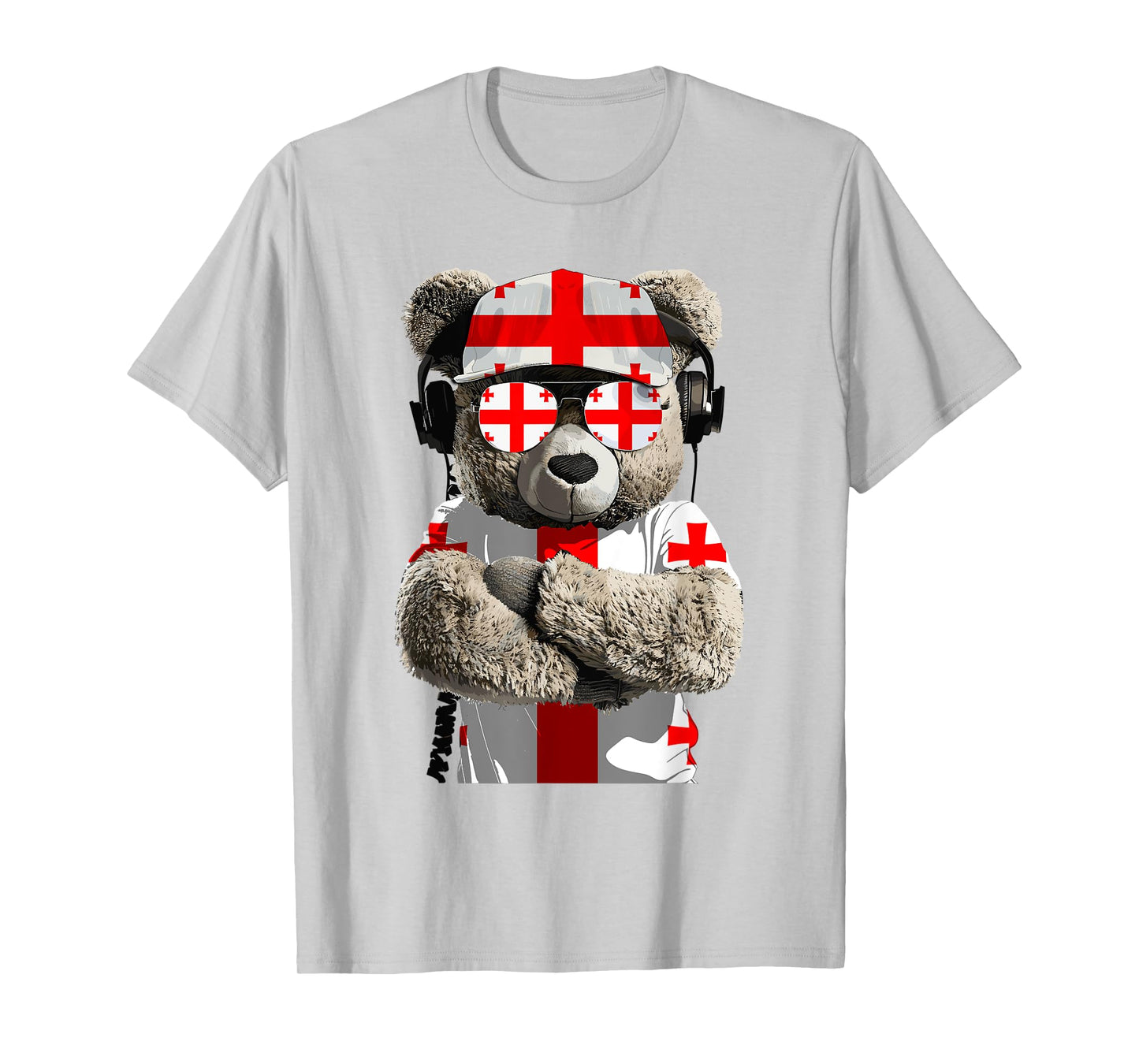 Georgian Flag Bear Sunglasses Souvenirs Products Georgia T-Shirt