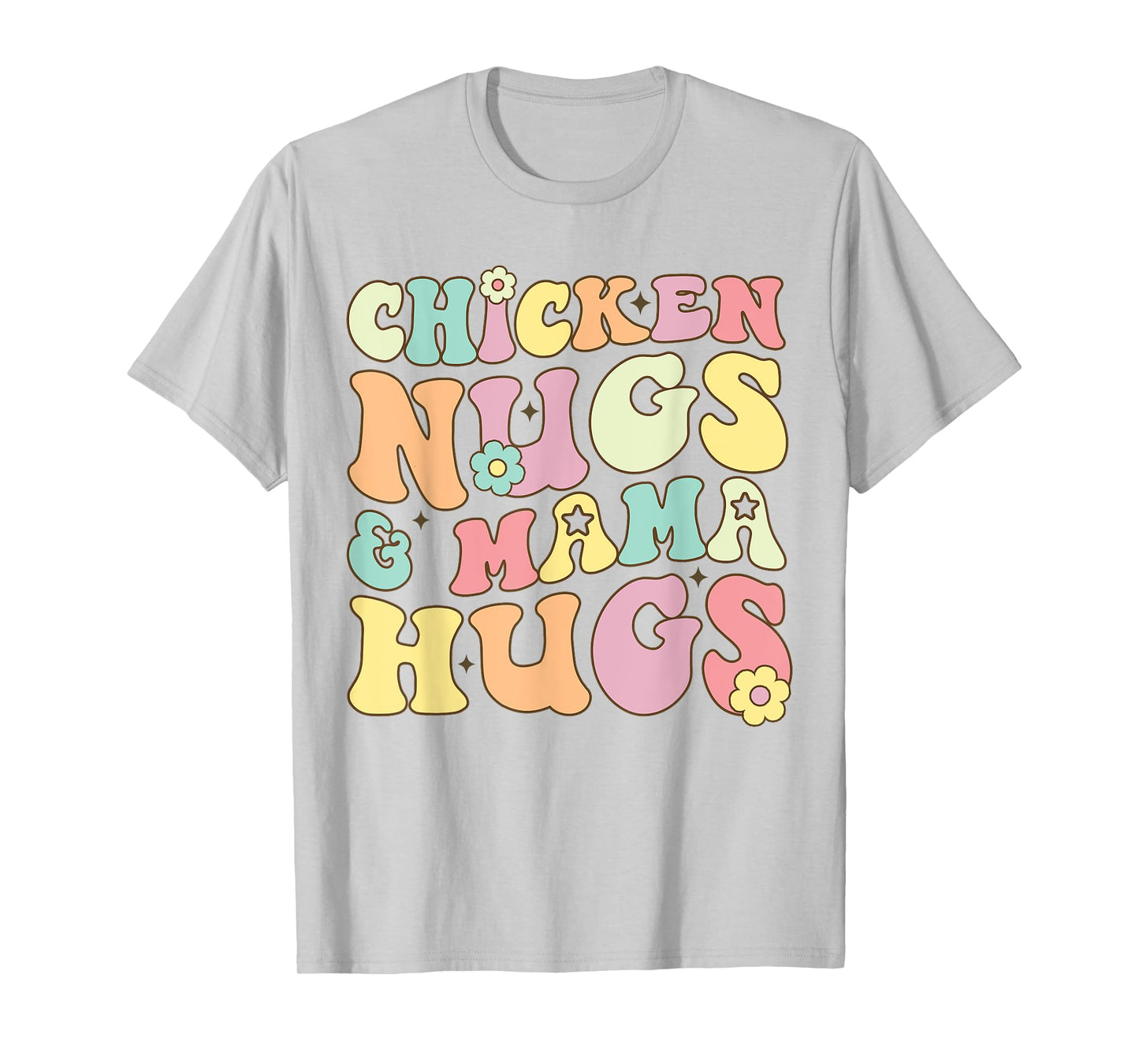 Retro Groovy Chicken Nugs and Mama Hugs Toddler Nuggets T-Shirt
