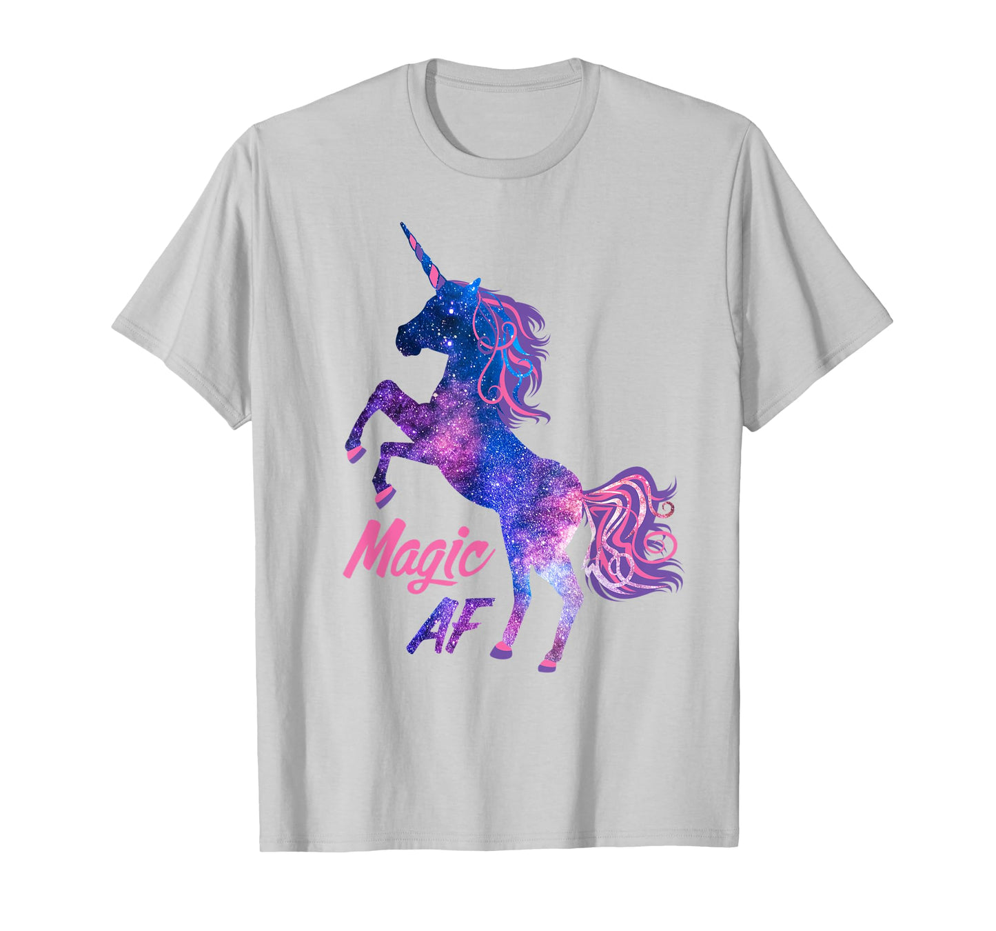 Unicorn Magic AF Stars Awesome Magical Creature Purple Pink T-Shirt