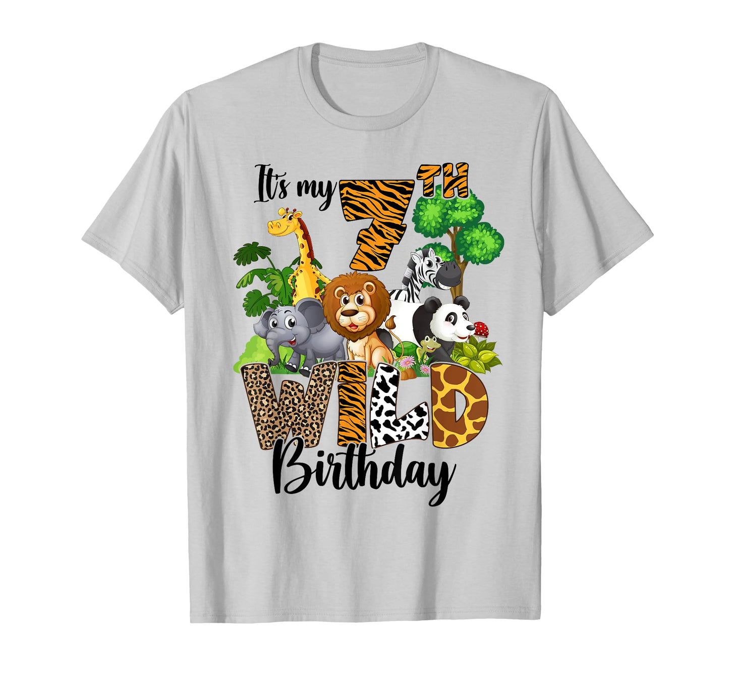 It's My 7th Birthday Zoo Theme Birthday Safari Jungle Animal T-Shirt