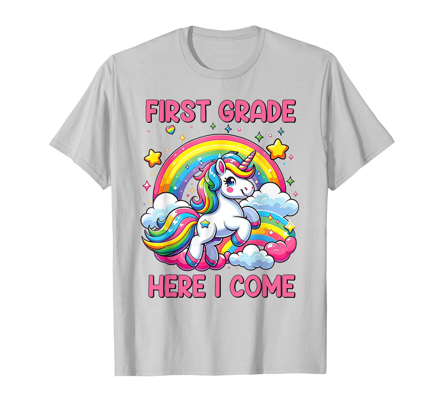 Unicorn First Grade Here I Come Back To School Girls Kids T-Shirt