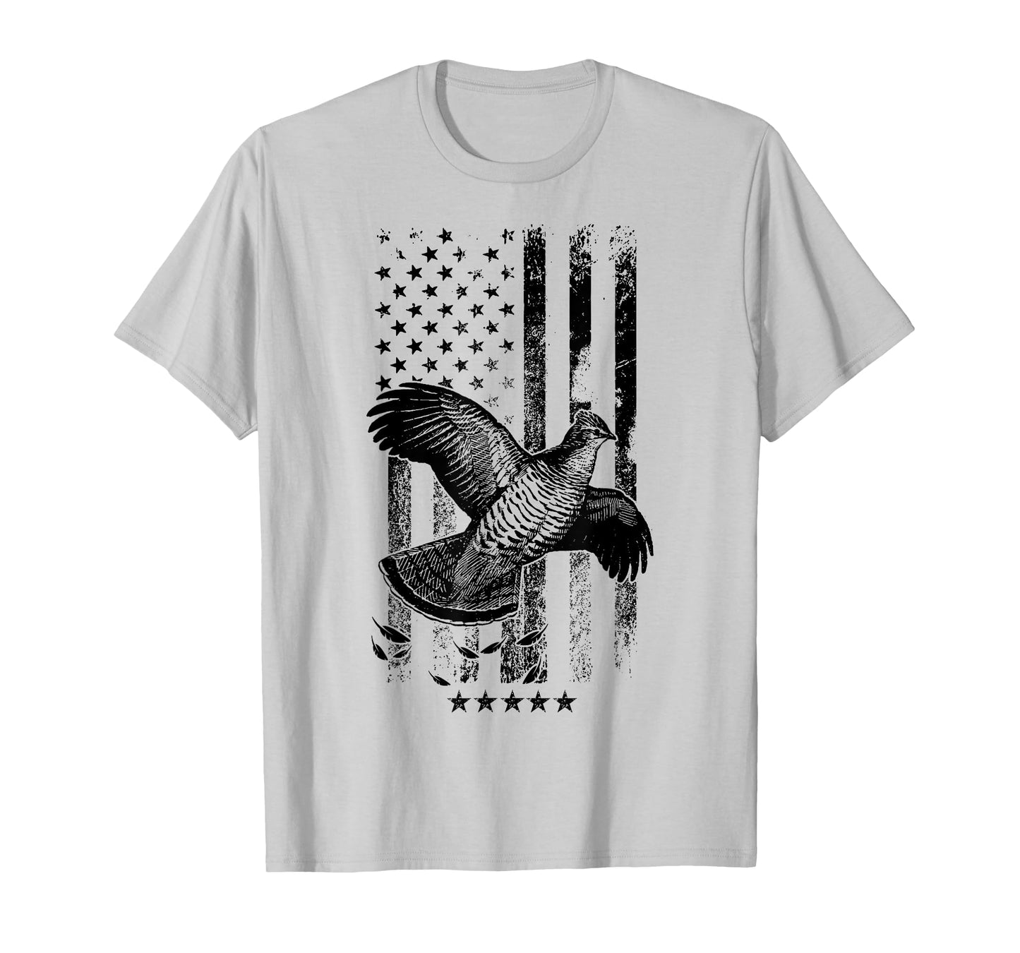 USA American Flag Hunters - Hunting Grouse Bird T-Shirt for Women Men