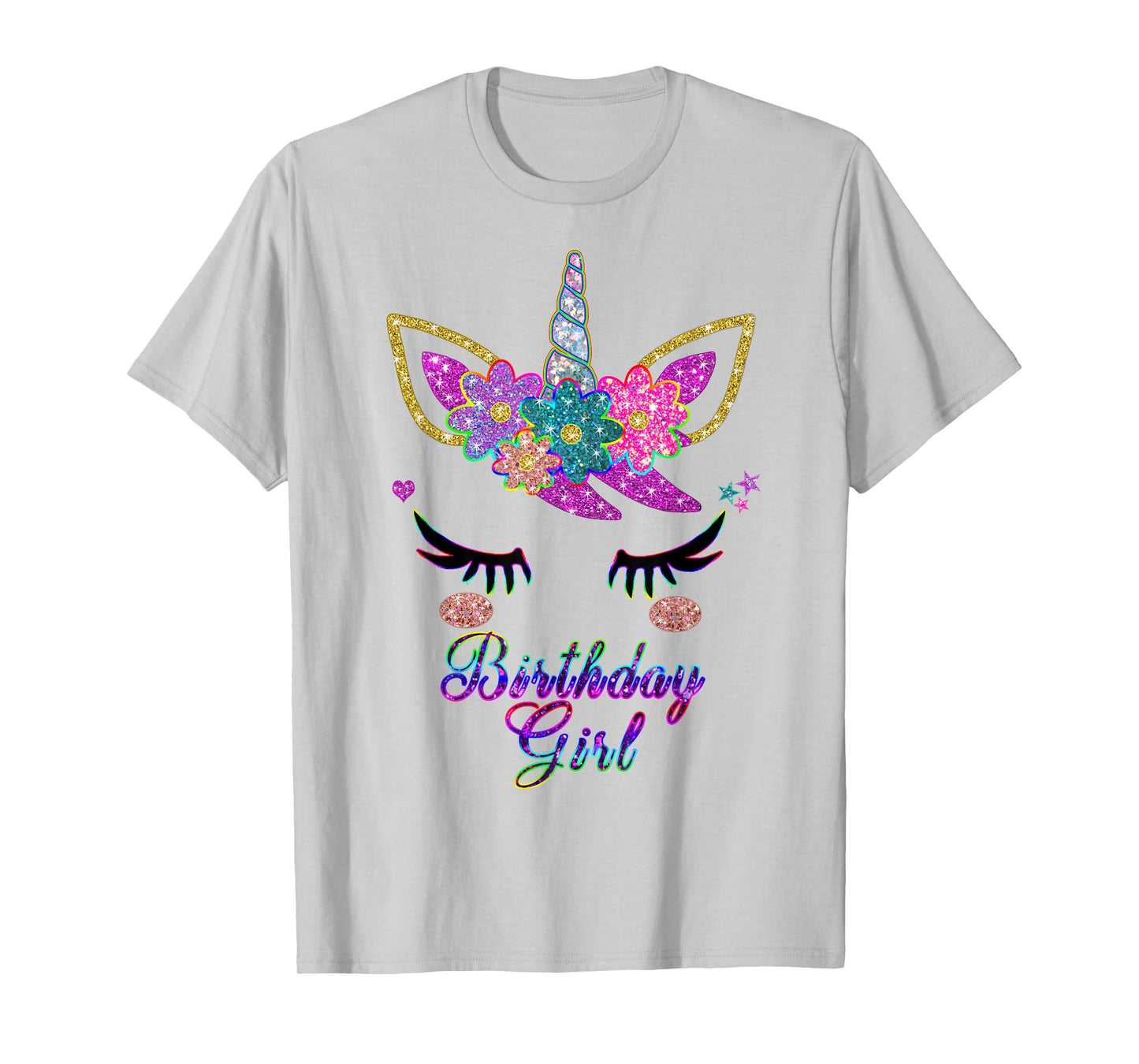 Rainbow Unicorn Birthday T-Shirt, Birthday Girl Outfit T-Shirt