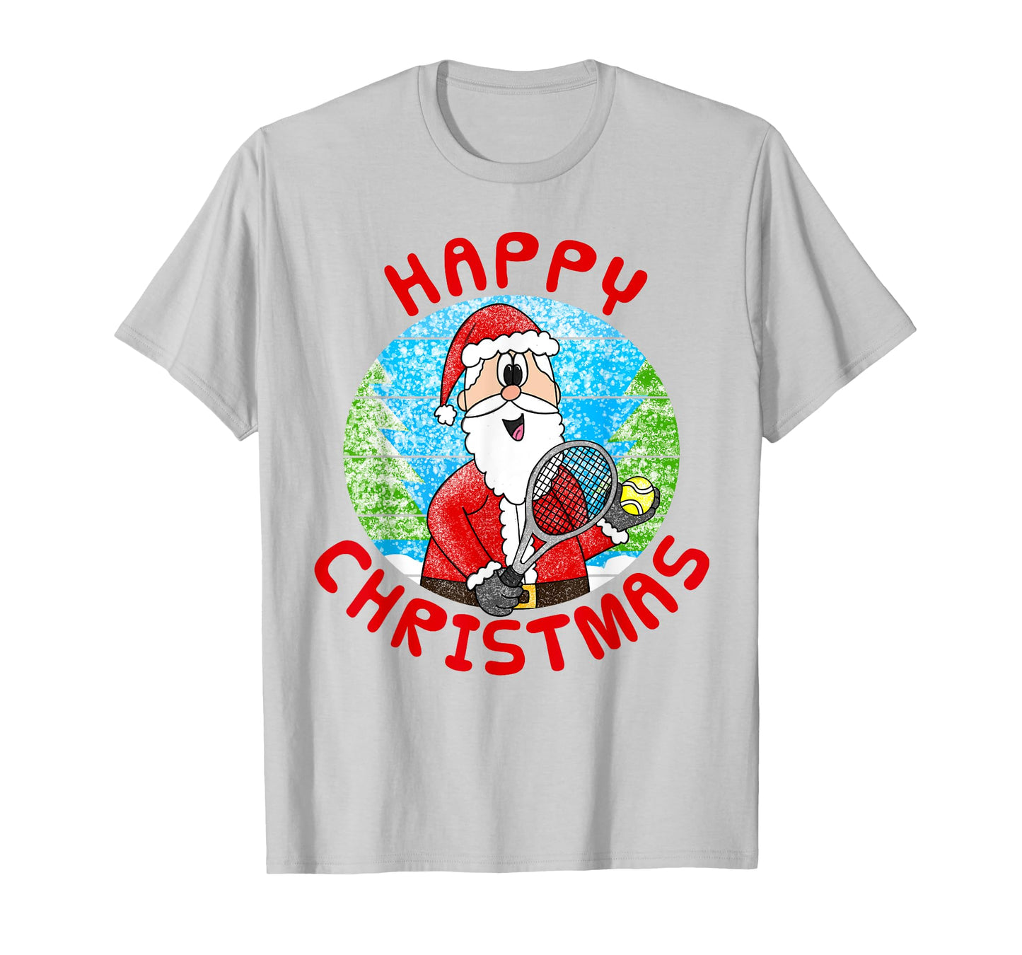 Christmas Santa Playing Tennis, Xmas Funny T-Shirt