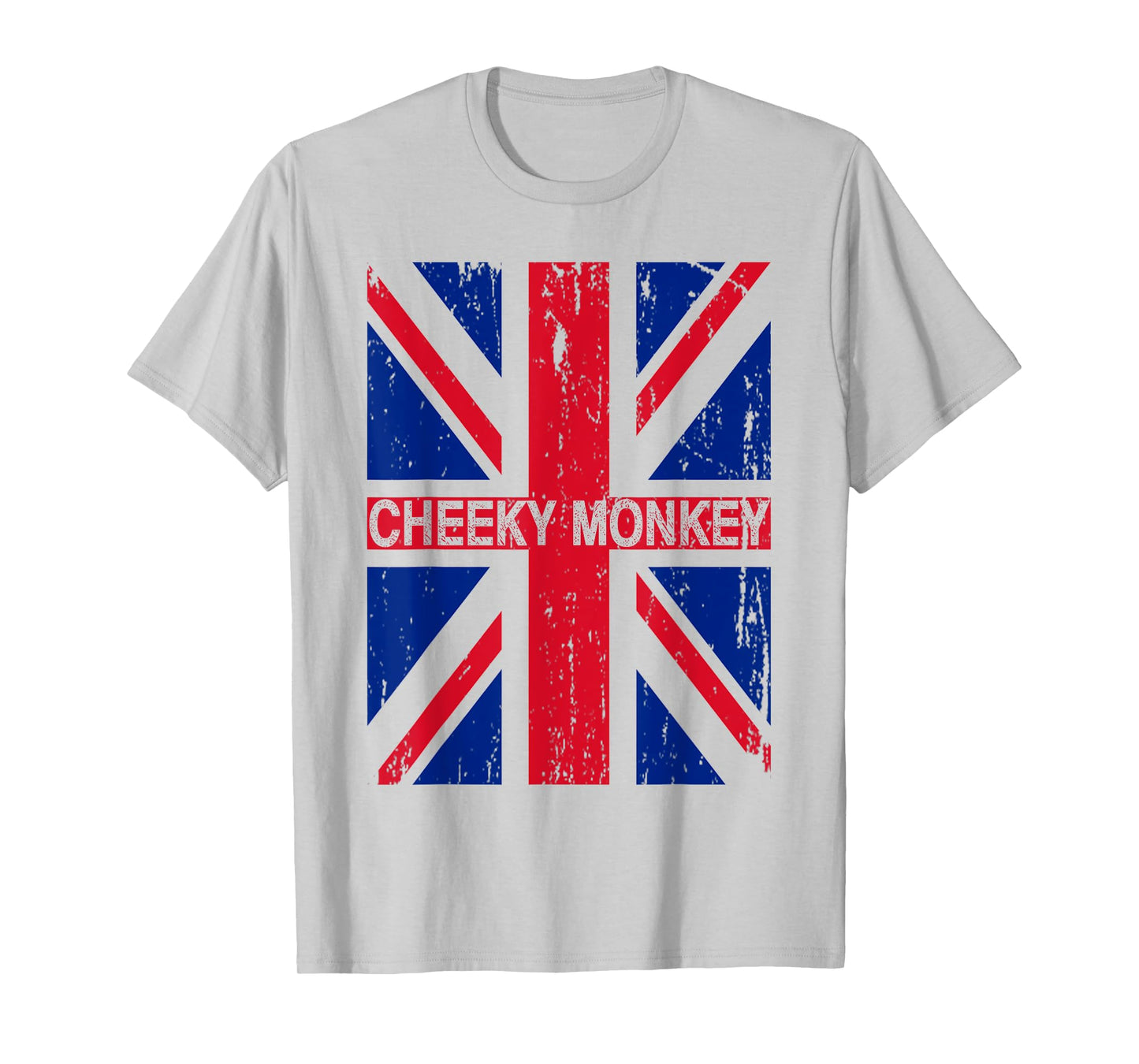 Cheeky Monkey Union Jack Great Britain Flag British Slang T-Shirt