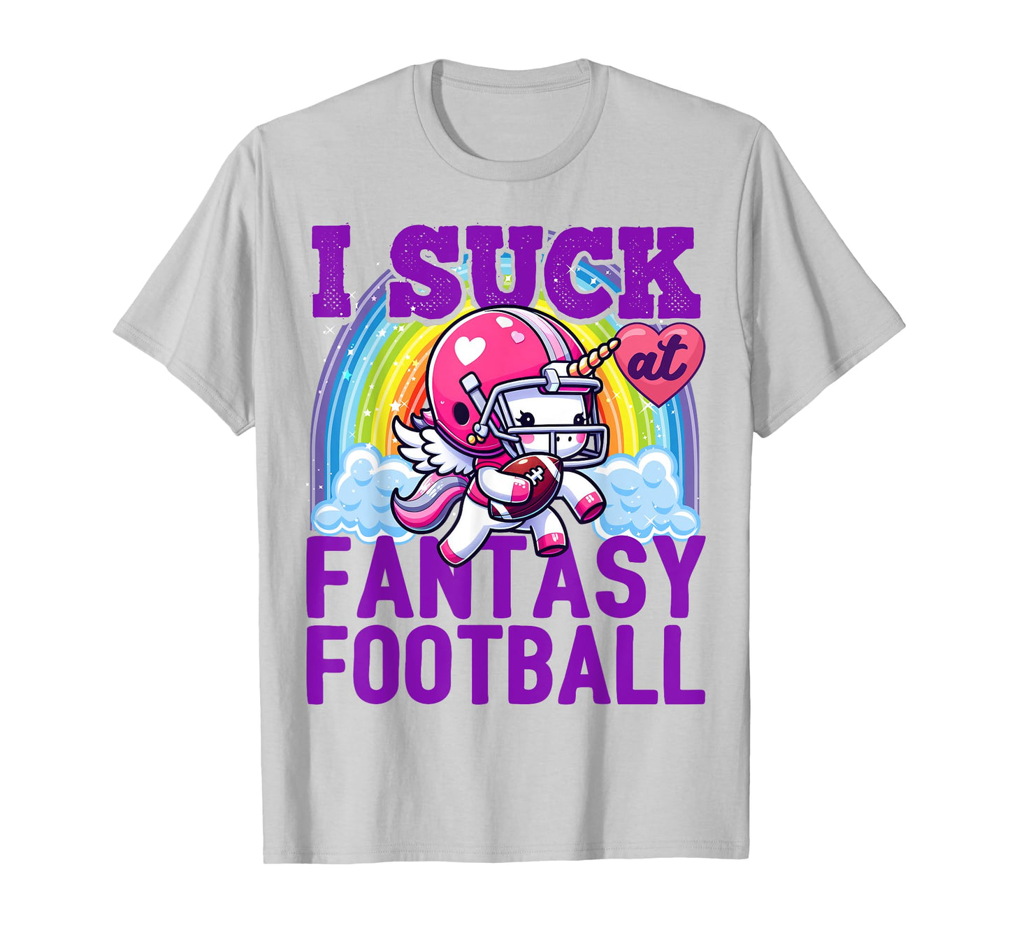 I Suck at Fantasy Football Unicorn Rainbow Loser Men T-Shirt