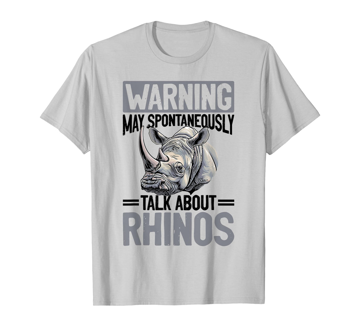 Funny Rhino Rhinozeros Animal Warning May Spontaneously Talk T-Shirt
