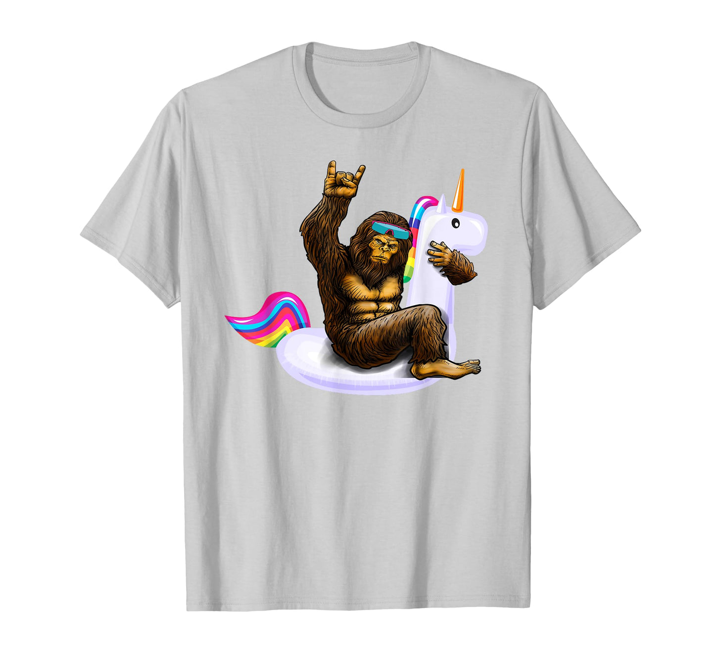 Pool Party Unicorn Floaty Sasquatch Costume Bigfoot Float T-Shirt
