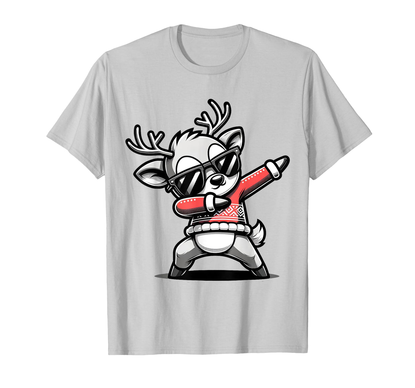 Christmas Reindeer Boys Dabbing Reindeer Santa Xmas Funny T-Shirt
