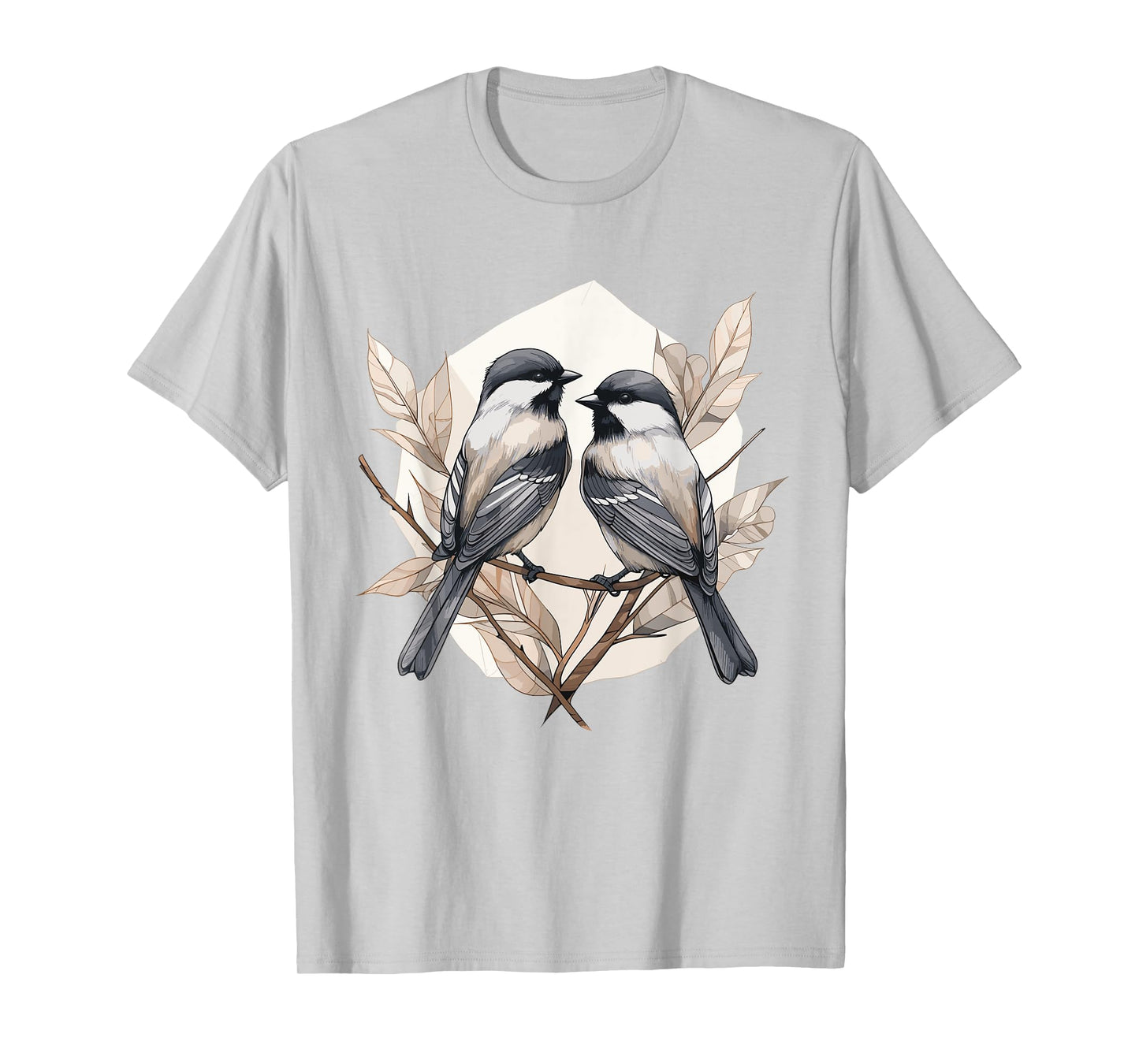 Black capped Chickadee Geometric Patten Art,Cute Bird Lover T-Shirt