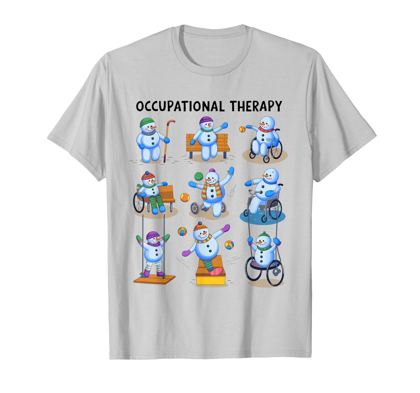 Occupational Therapy OT Christmas Funny Snowman Xmas Vibes T-Shirt