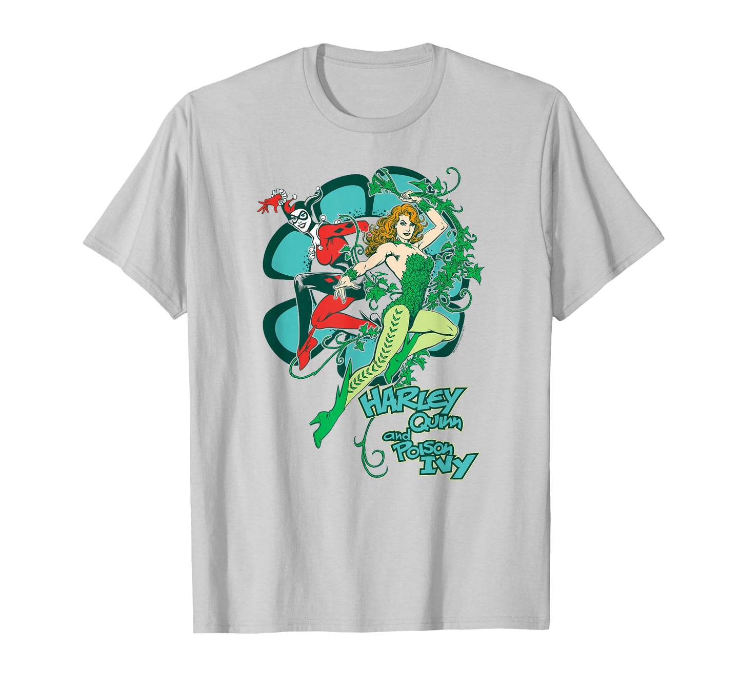 DC Comics Batman Harley and Ivy T-Shirt, Unisex-Adult, Green, Small