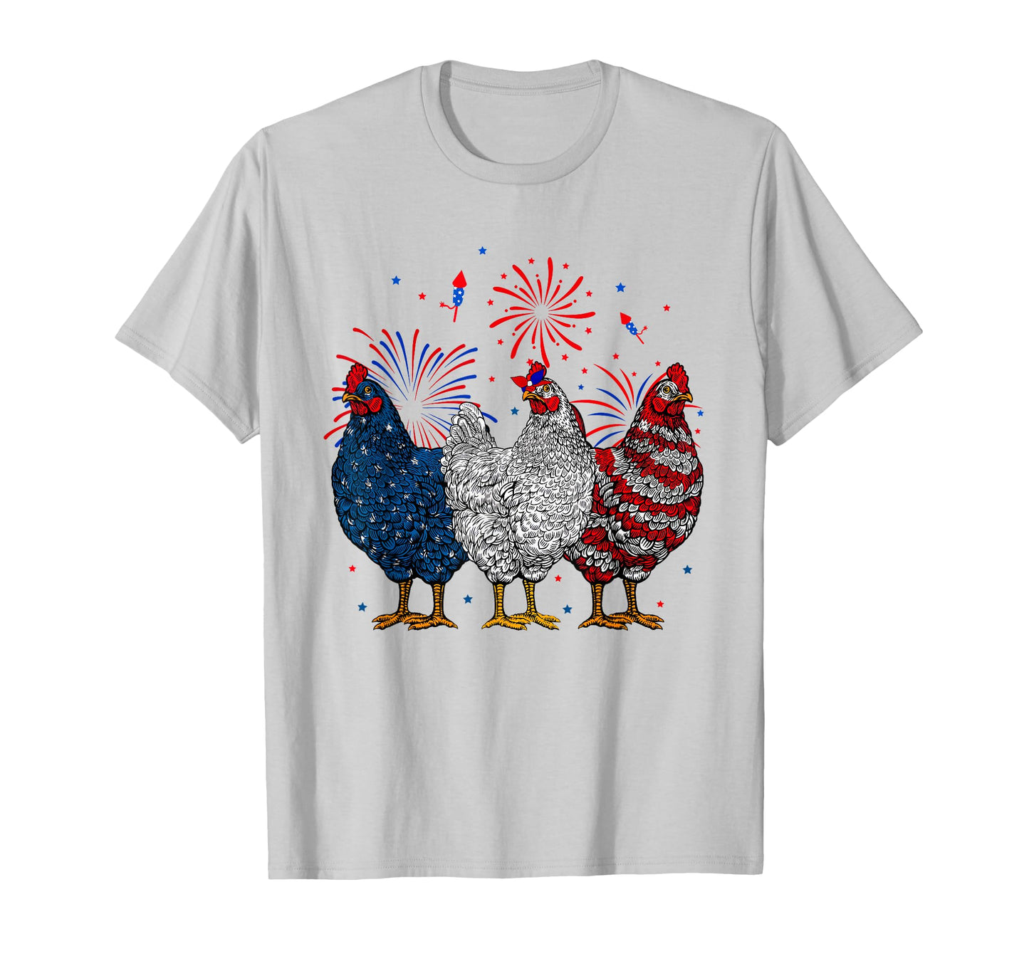 Chicken USA Flag Patriotic Chicken Lover 4th of July T-Shirt
