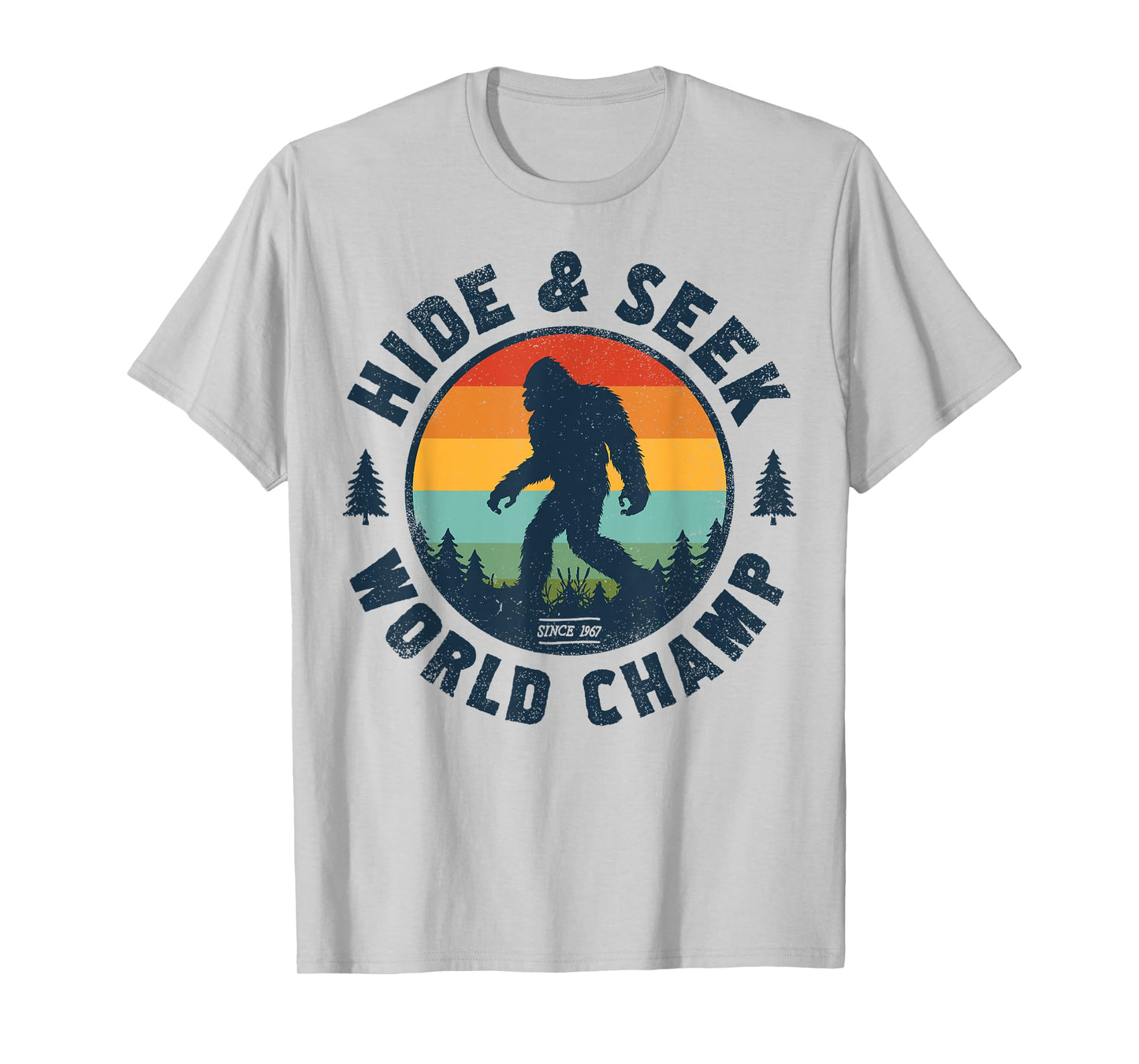 Bigfoot Hide And Seek World Champion Sasquatch Retro Vintage T-Shirt