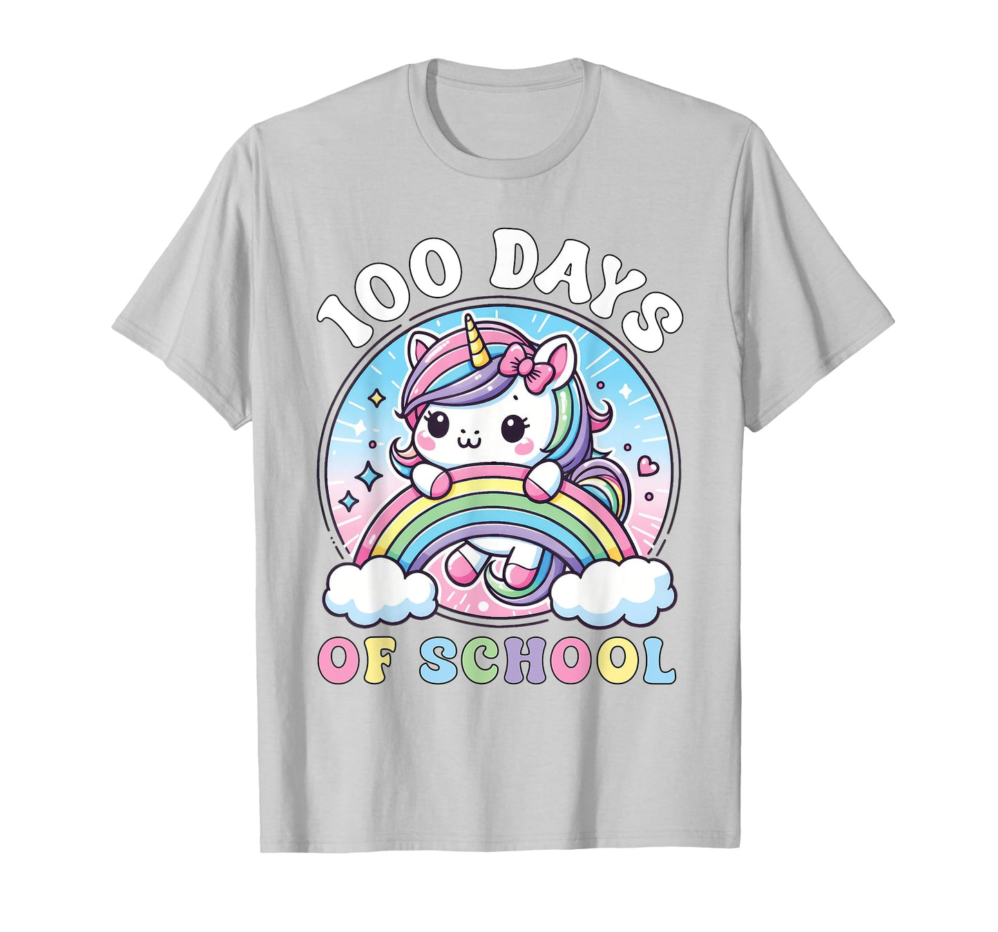 Cute 100 Days of School Girls Unicorn 100th Day School kids T-Shirt