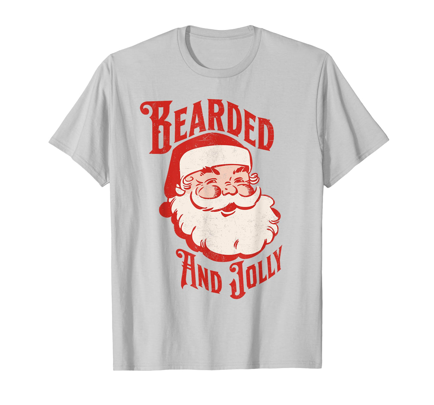 Bearded And Vintage Jolly Funny Santa Christmas Men Apparel T-Shirt
