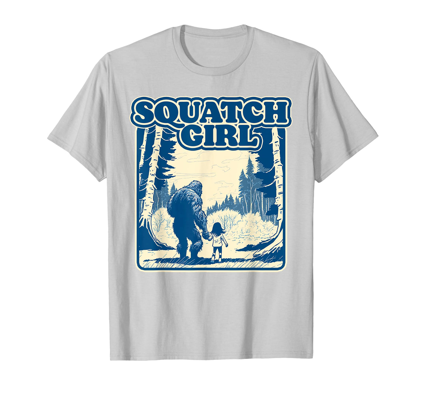 Squatch Girl Cute Sasquatch Bigfoot Lover Girl Holding Hands T-Shirt