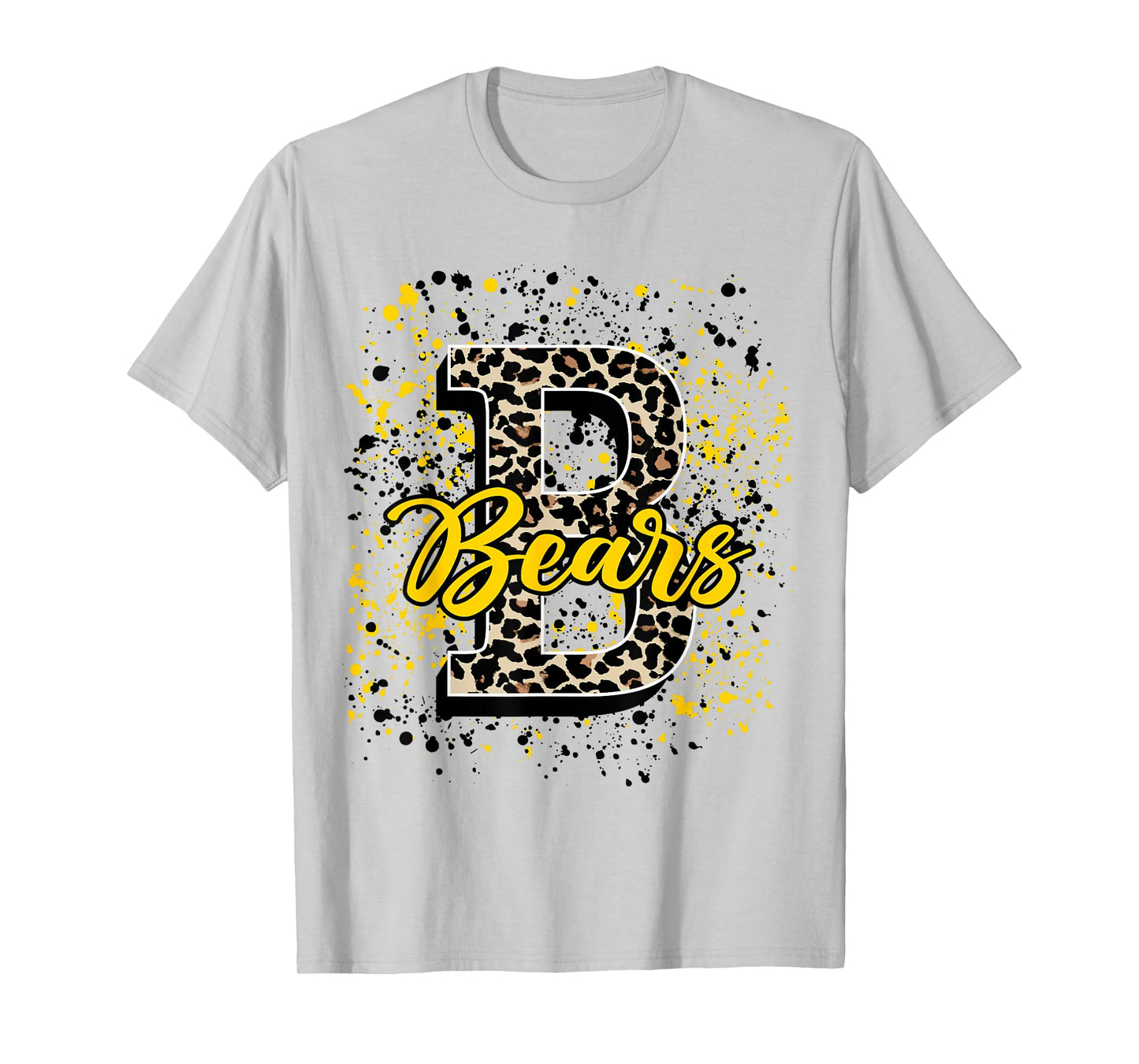 Bears Splatter Yellow Bear Pride School Spirit Mascot T-Shirt
