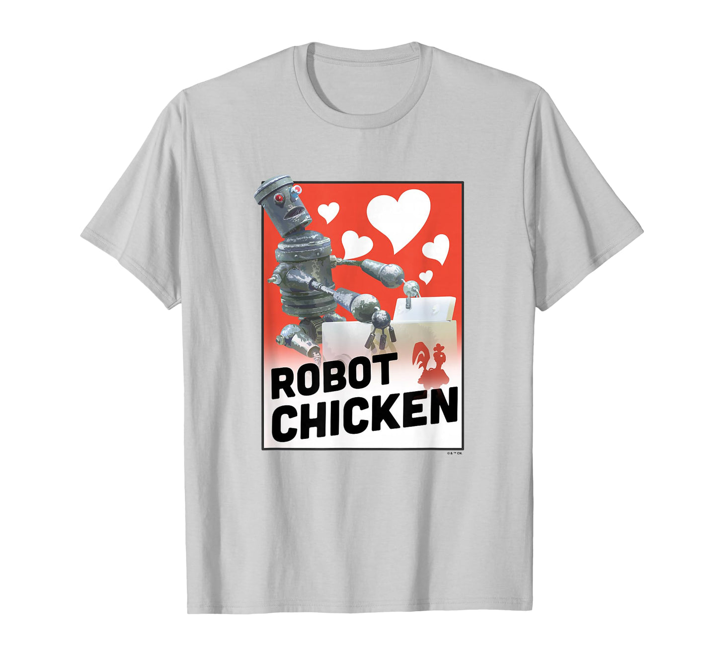 Robot Chicken Washing Machine Full Of Hearts Chest Poster T-Shirt