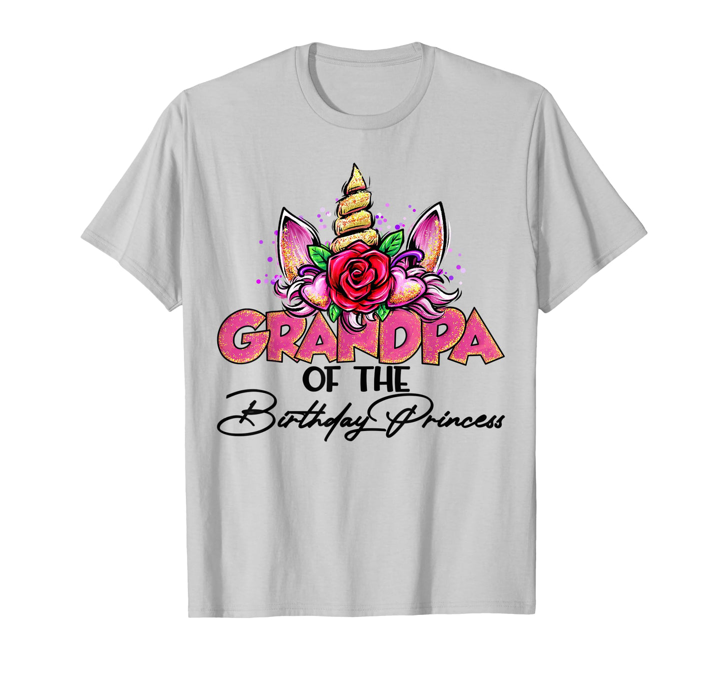 Grandpa of the Birthday Princess Unicorn Matching Family T-Shirt