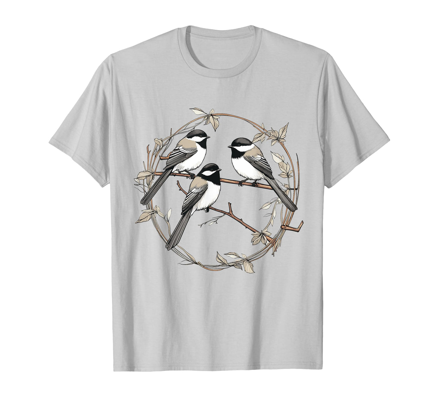 Black capped Chickadee Geometric Patten Art,Cute Bird Lover T-Shirt
