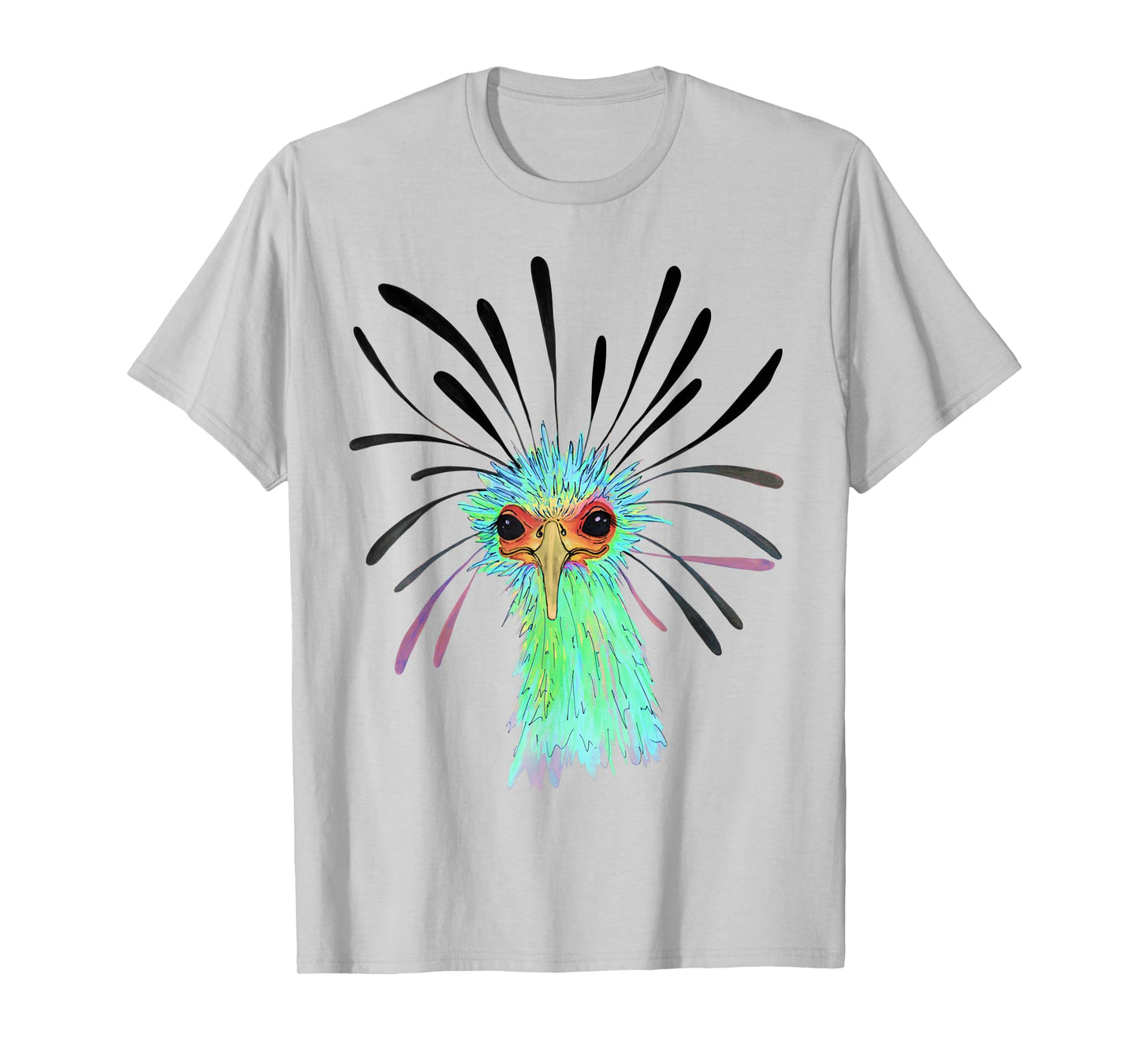 Watercolor Secretary Bird African Sagittarius Serpentarius T-Shirt