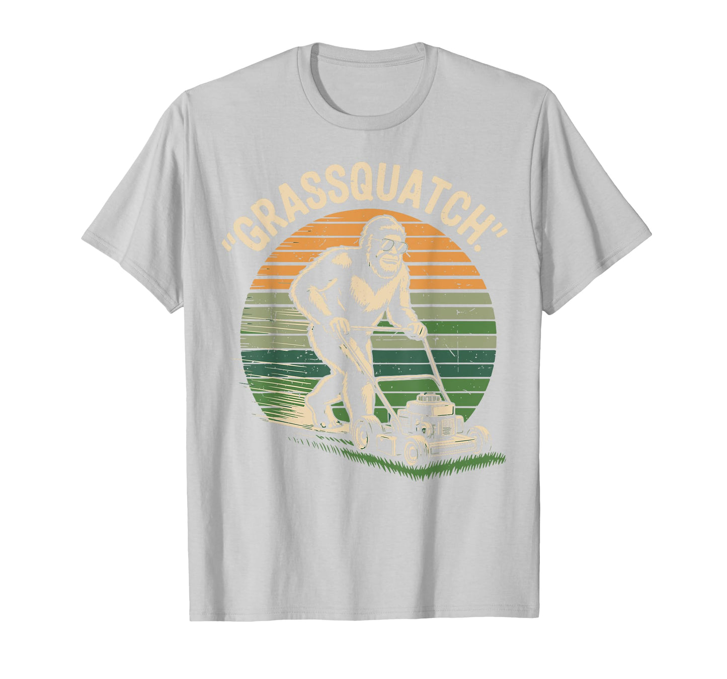 Grassquatch Bigfoot Lawn Mowing Funny Mower Dad Gift Garden T-Shirt