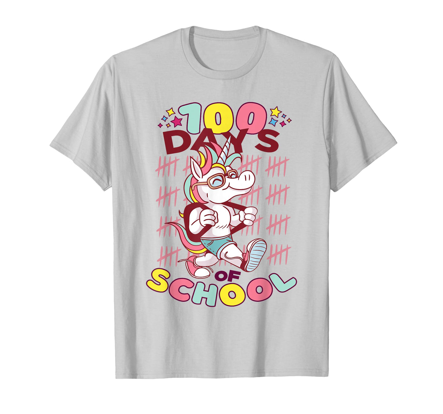 Unicorn Student 100th Day of School Teacher Kids 100 Days T-Shirt