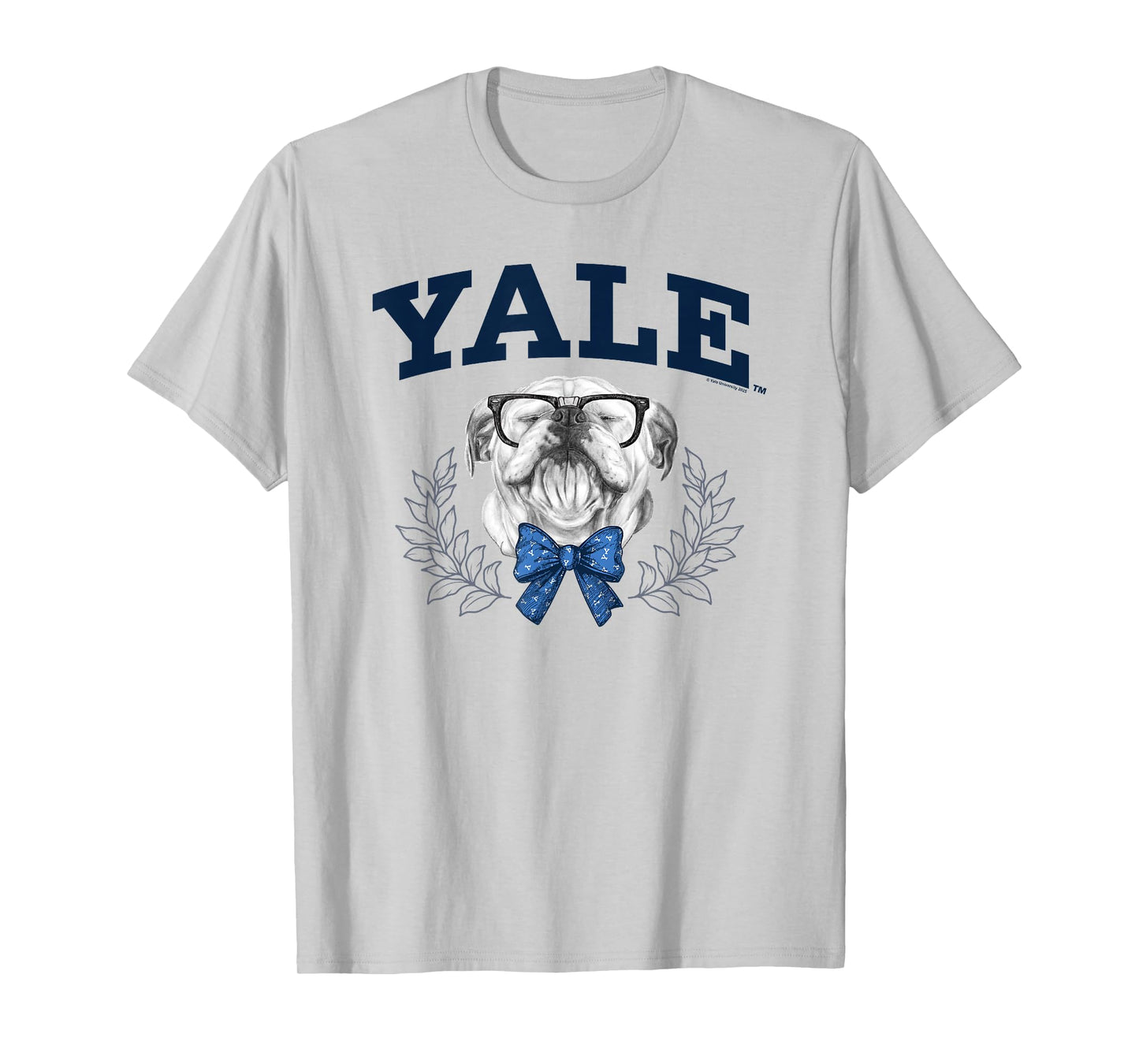 Yale University Bulldog Handsome Dan with Glasses and Bow T-Shirt