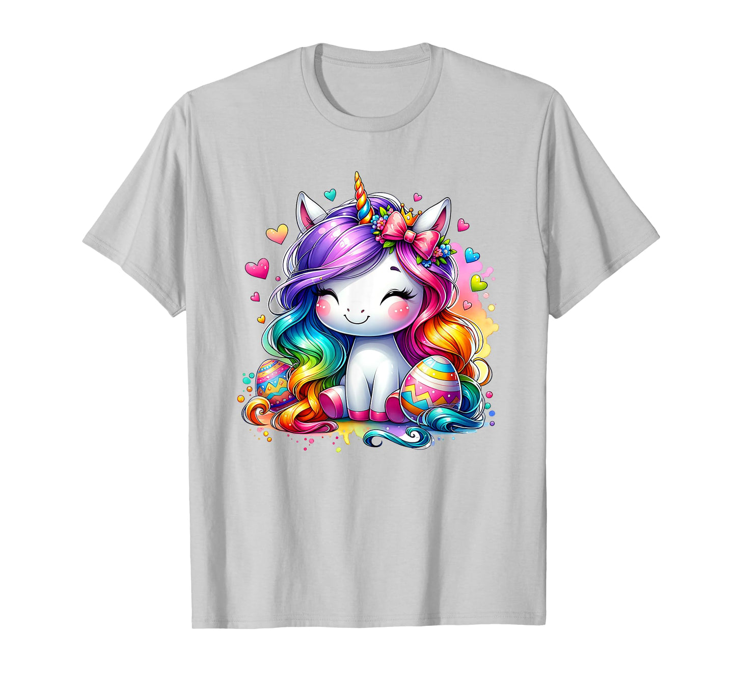 Cute Unicorn Easter Shirt Girls Kids Easter Eggs Easter T-Shirt