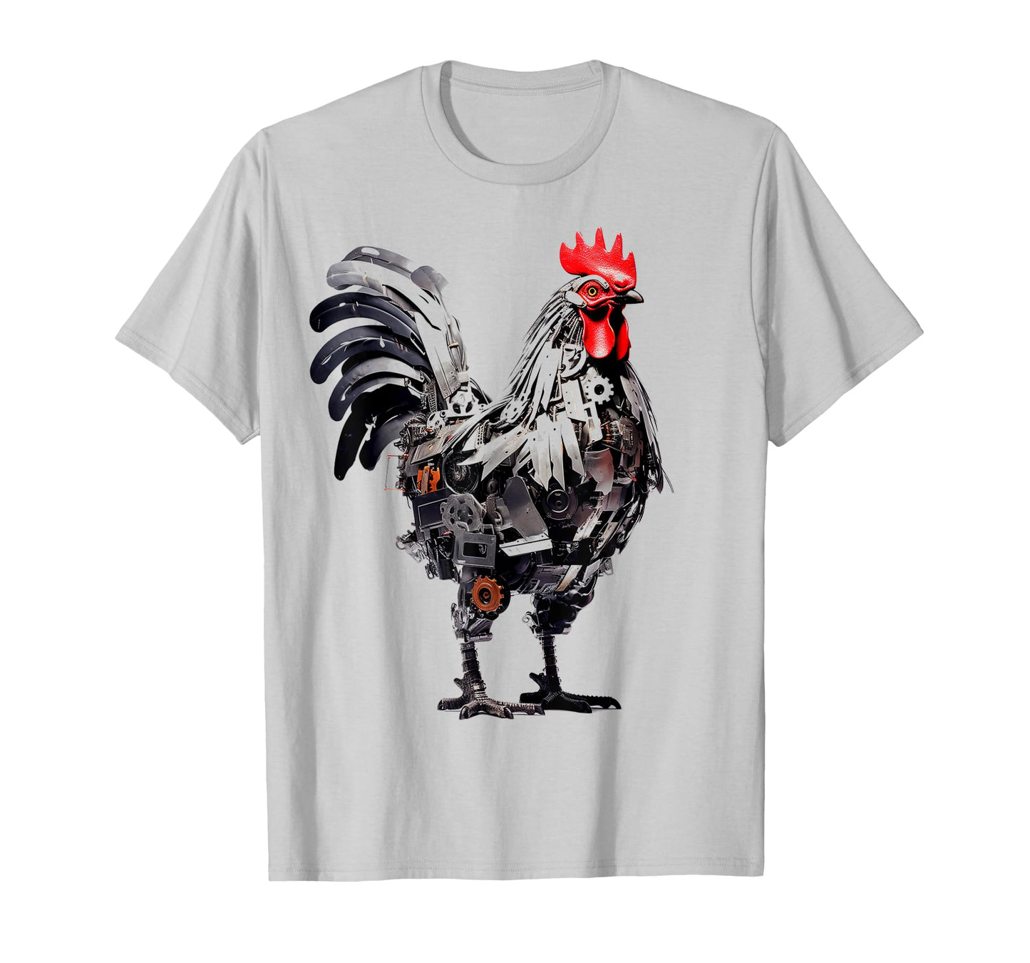 Chicken Robot Art Animal Lover Portrait Graphic Chicken T-Shirt