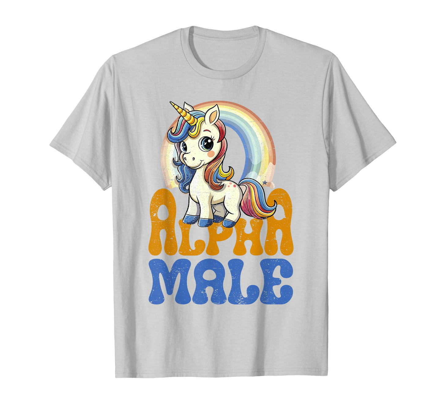 Alpha Male Unicorn Funny Sarcastic Ironic Weird Y2K Humor T-Shirt
