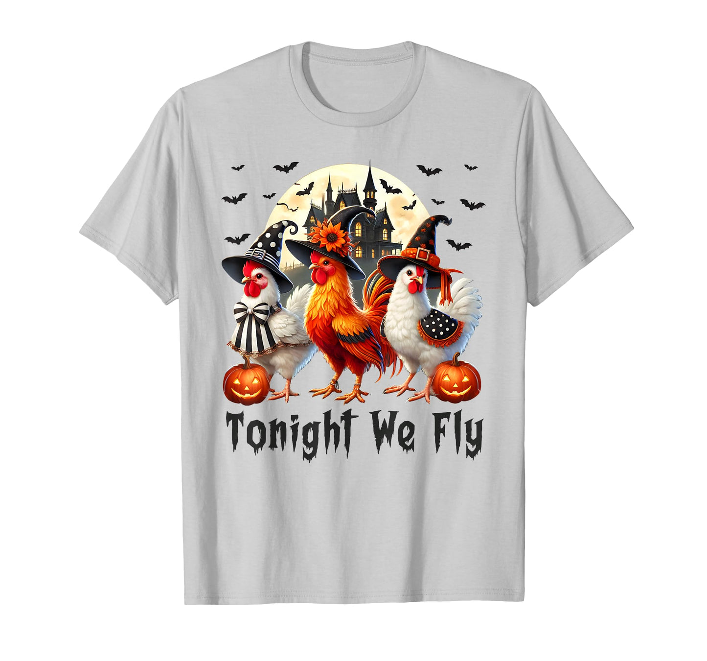 Tonight We Fly Chicken Farm Animal Lover Halloween T-Shirt