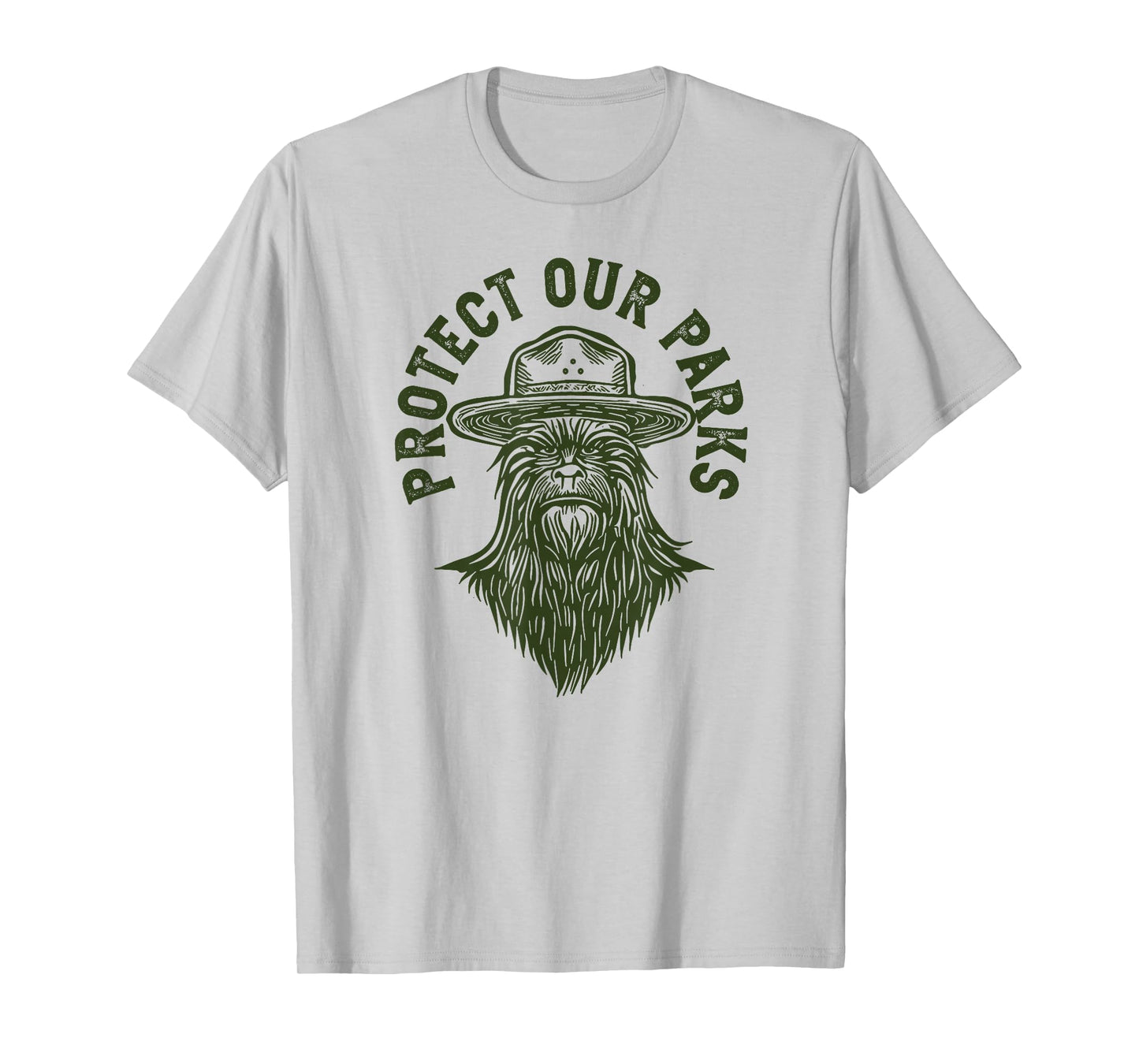 Giant Step Design Co. Protect Our Parks! Sasquatch Park Ranger Funny Bigfoot T-Shirt