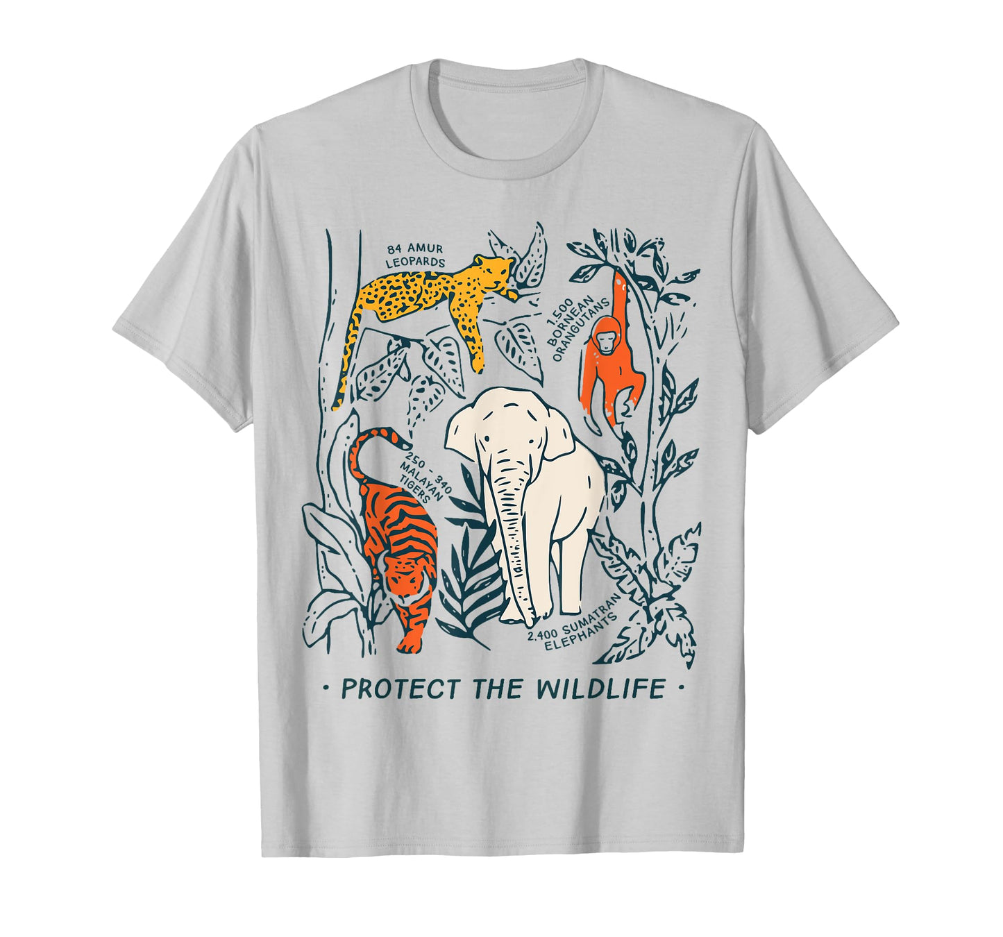 Protect The Wildlife Rescue Botanical Chart Endangered T-Shirt