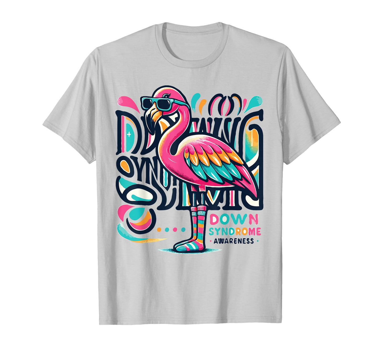 Flamingo Down Syndrome Awareness Adult Health Women Kids T-Shirt