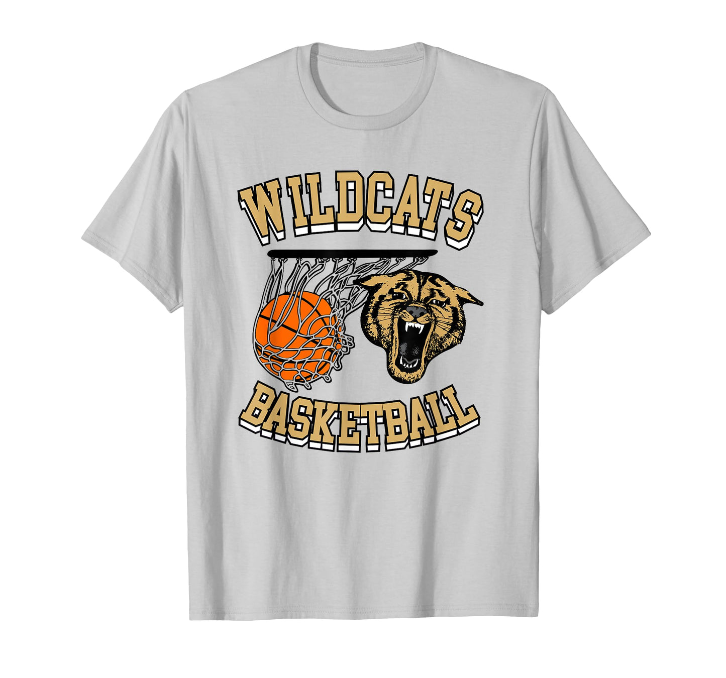 Wildcats Basketball Mom Wildcats Gold Black Wildcat Mascot T-Shirt