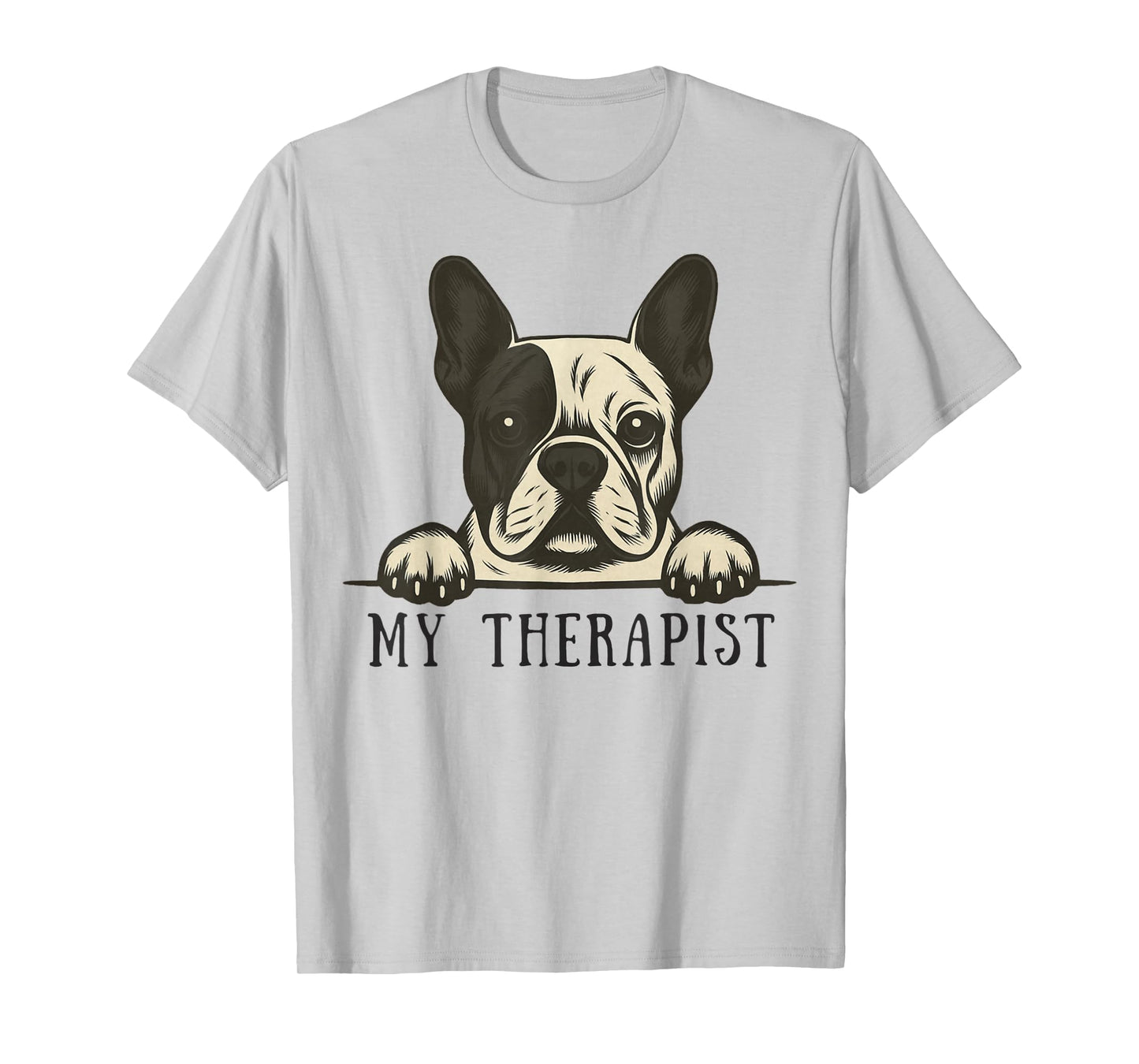 Piebald French Bulldog Therapist Dog Owner T-Shirt