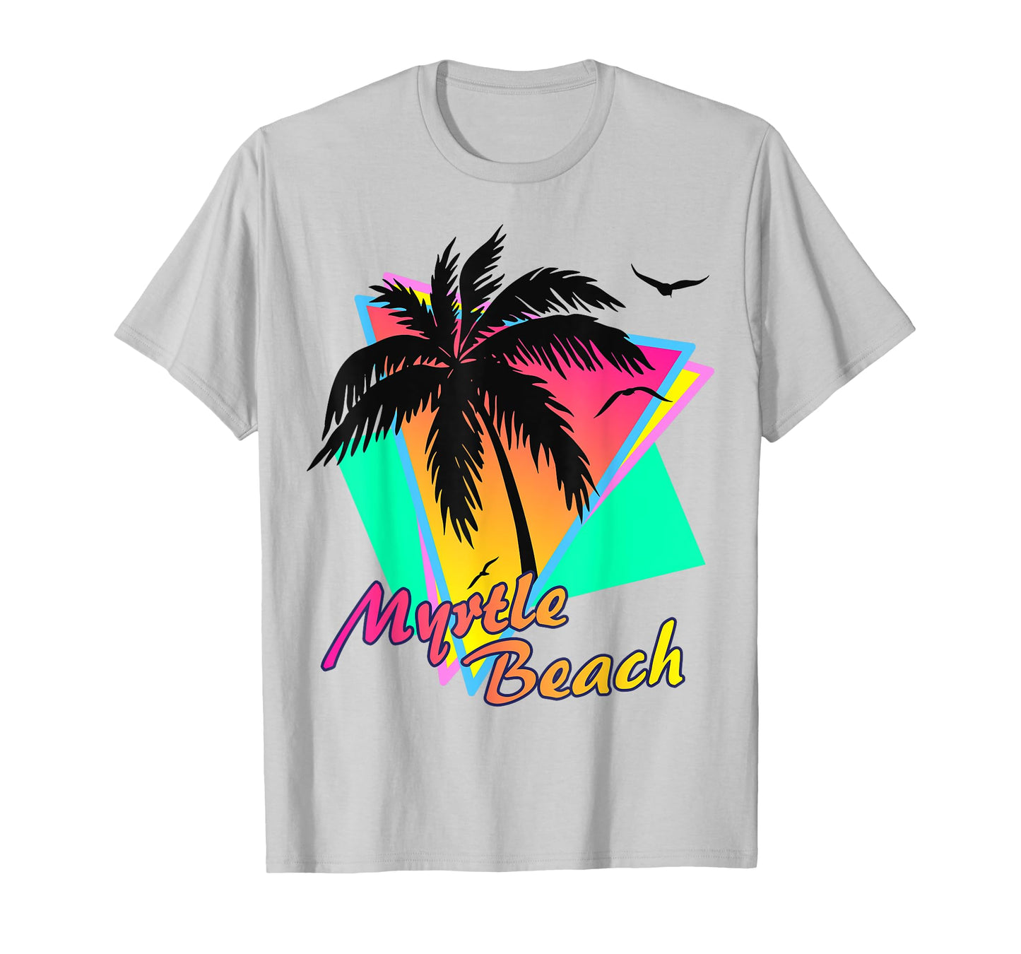 Myrtle Beach Tropical Summer Palm Tree Sunset T-Shirt