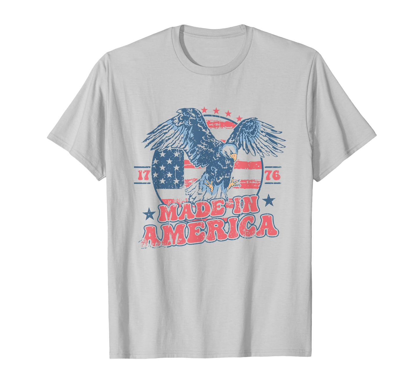 Made In America USA Flag Eagle 4th of July Patriotic Freedom T-Shirt for Women Men