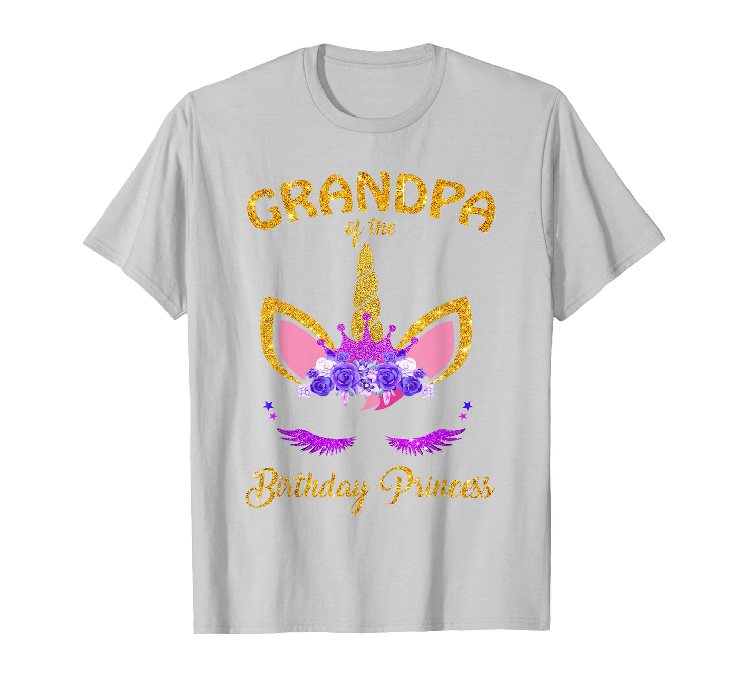 Grandpa of the Birthday Princess Unicorn Girl T Shirt Outfit T-Shirt