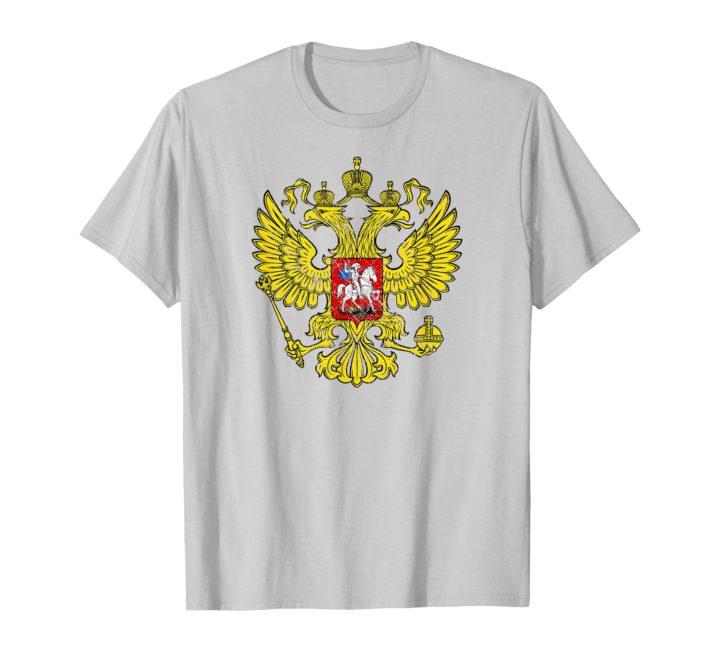 Distressed Russian Coat of Arms Two Headed Eagle St George