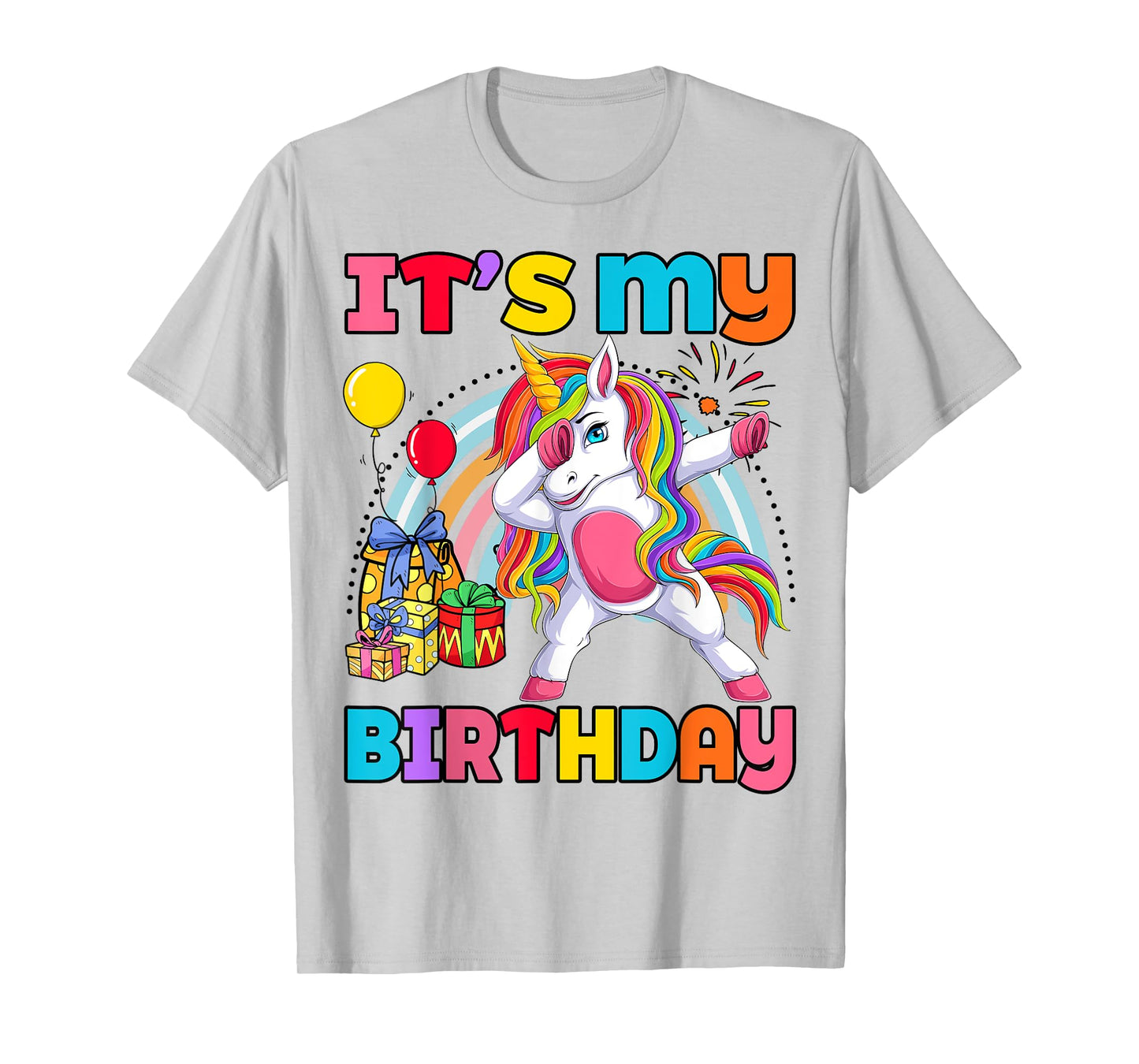 Kids It's My Birthday Dabbing Unicorn Rainbow Girl Toddler T-Shirt