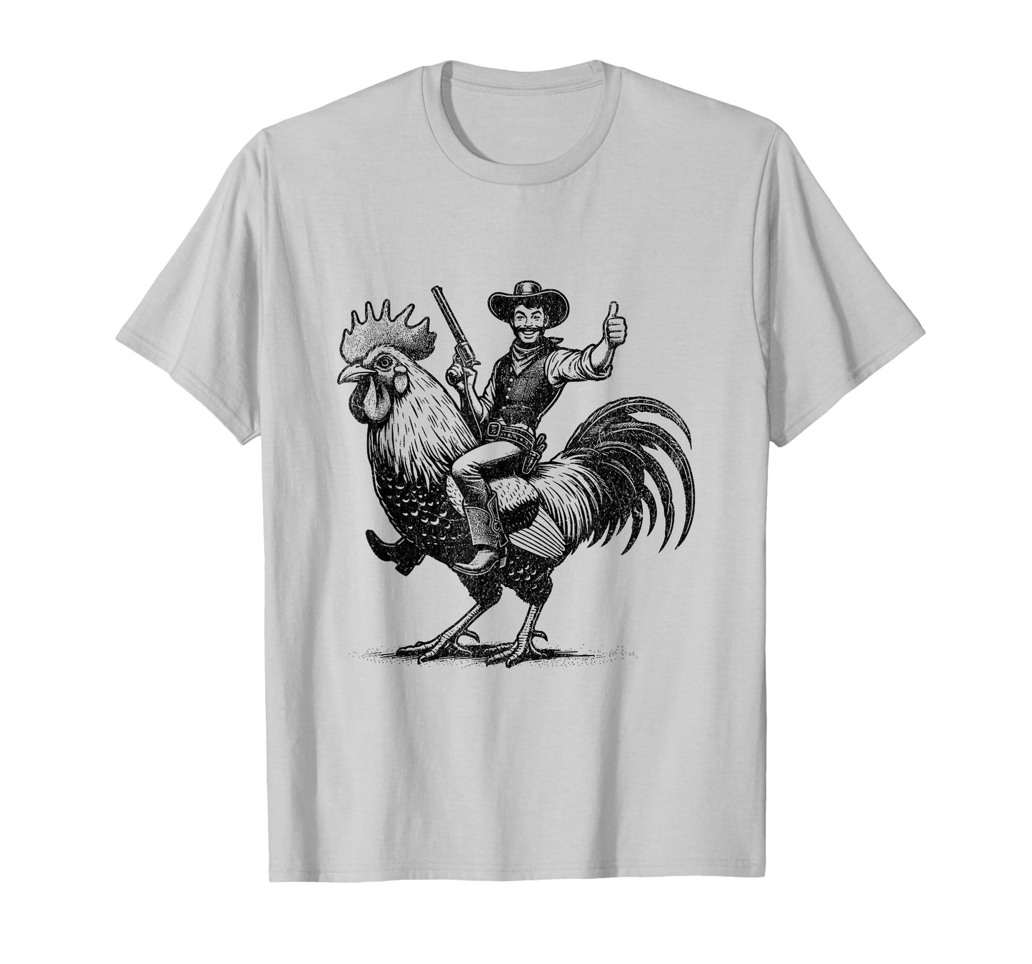 Funny Vintage Cowboy Riding Chicken T-Shirt