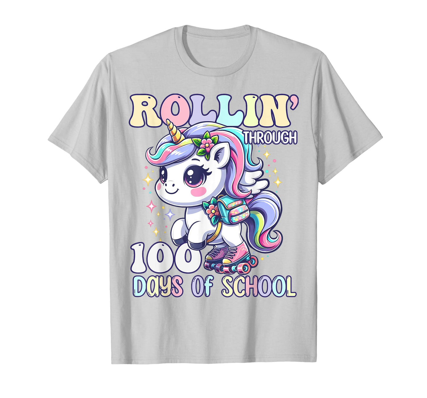 100 Days of School Girls Teacher 100th Day Unicorn Outfit T-Shirt