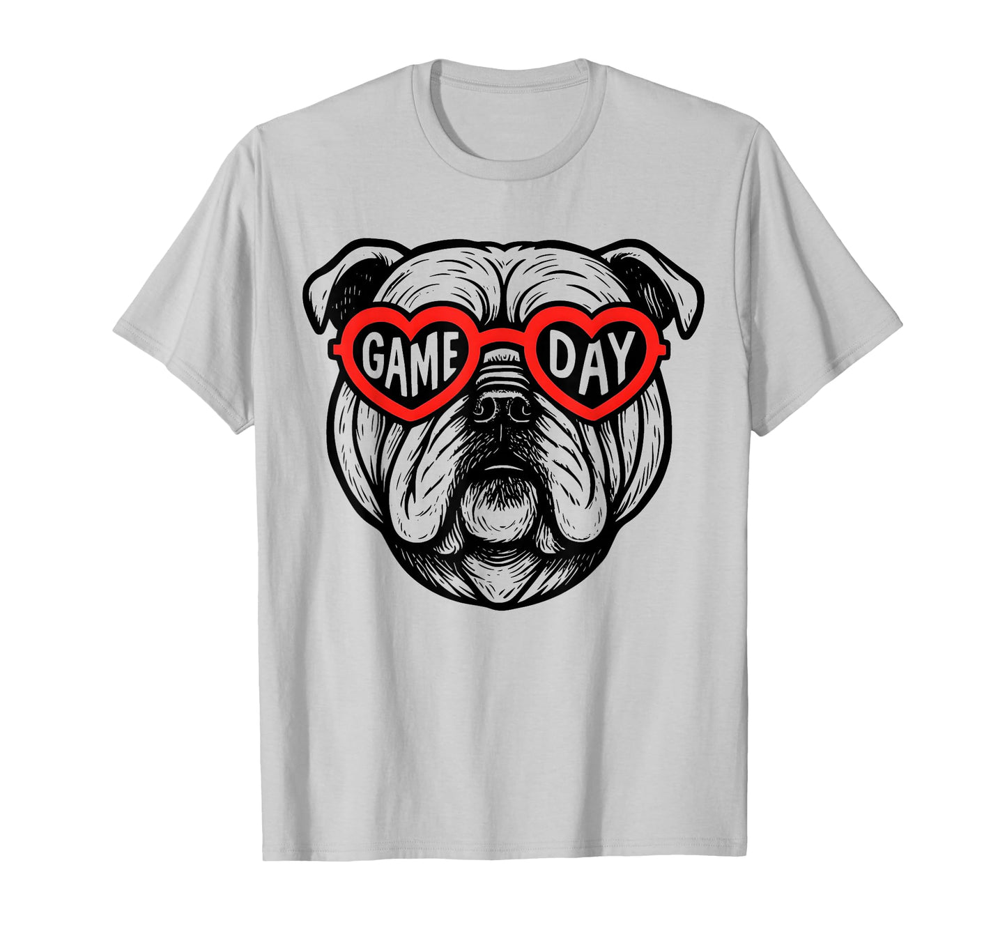 Vintage Bulldog Heart Retro Game Day Gift for Men Women Kid T-Shirt