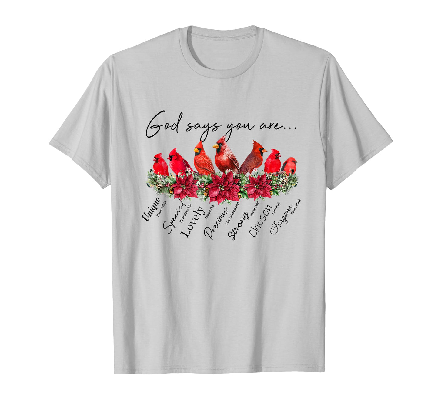 God Says You Are Women Christian Religious Cardinal Bird T-Shirt