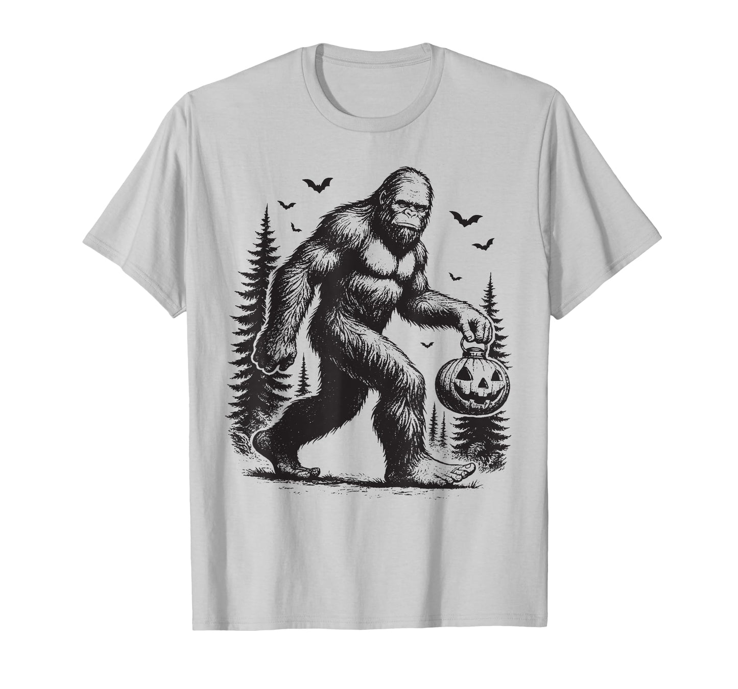 Spooky Halloween Bigfoot Pumskin Shirt Men Women T-Shirt